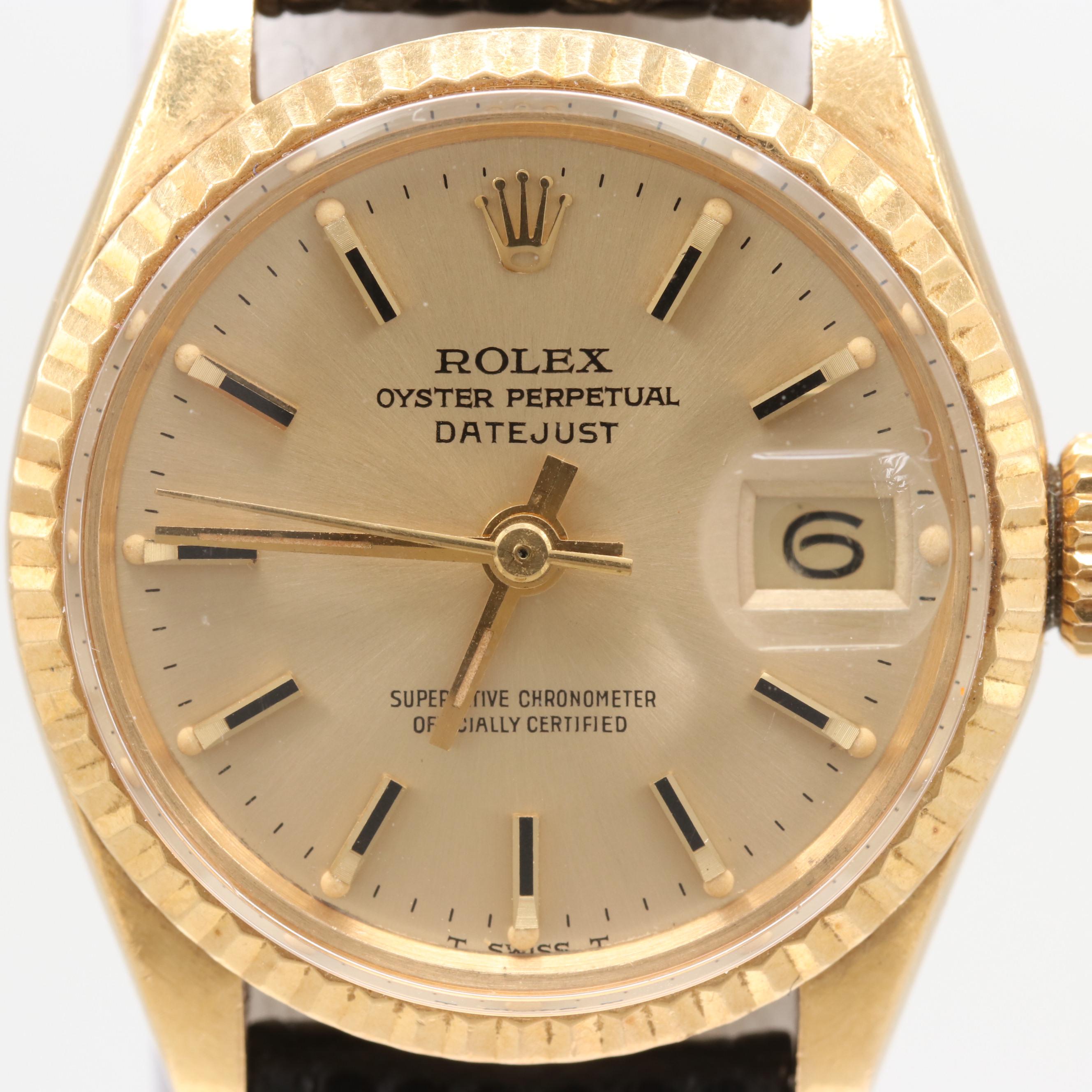 Rolex Datejust Model 6517 18K Yellow Gold Watch 1970