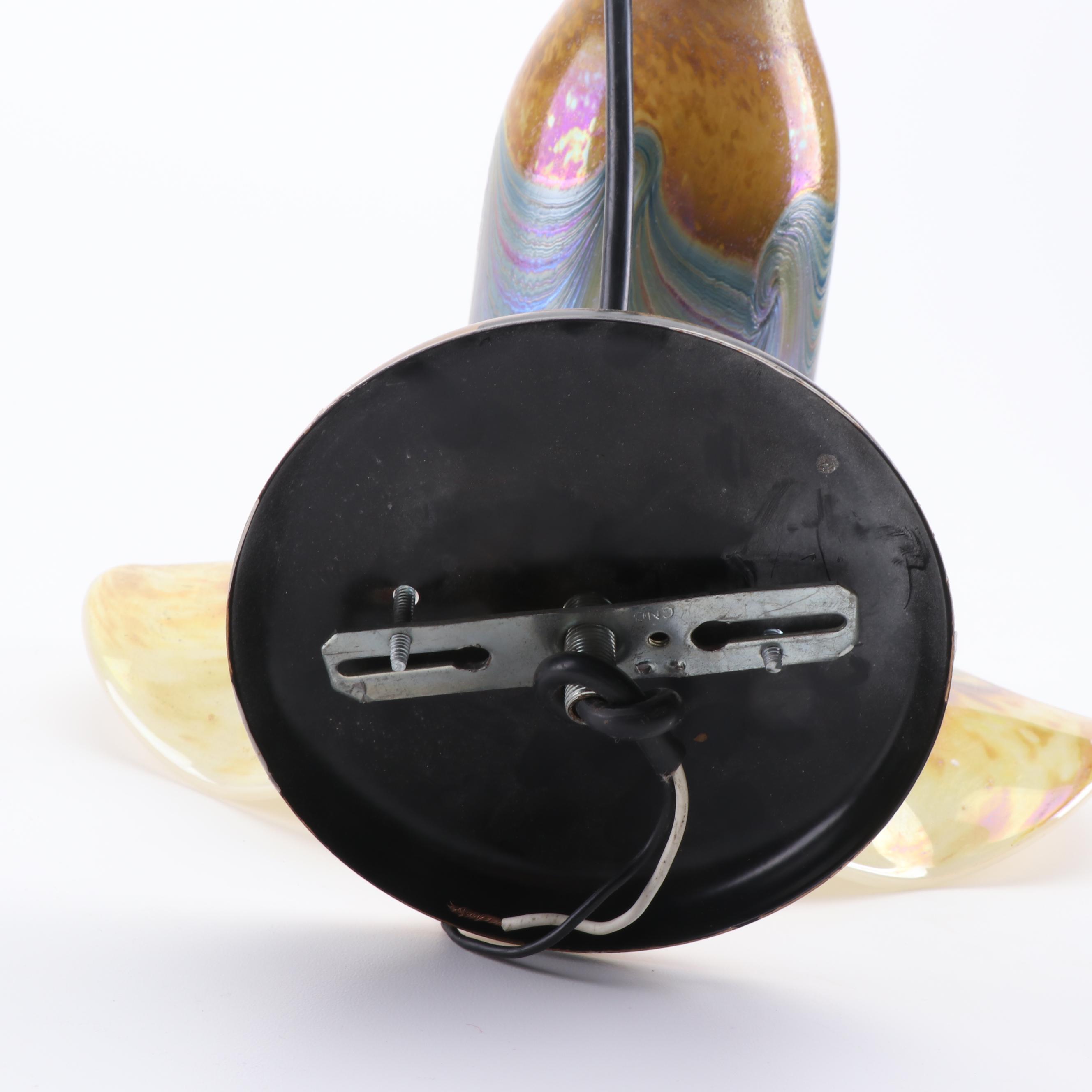 Aurene Feather Glass Trumpet Form Pendant Light