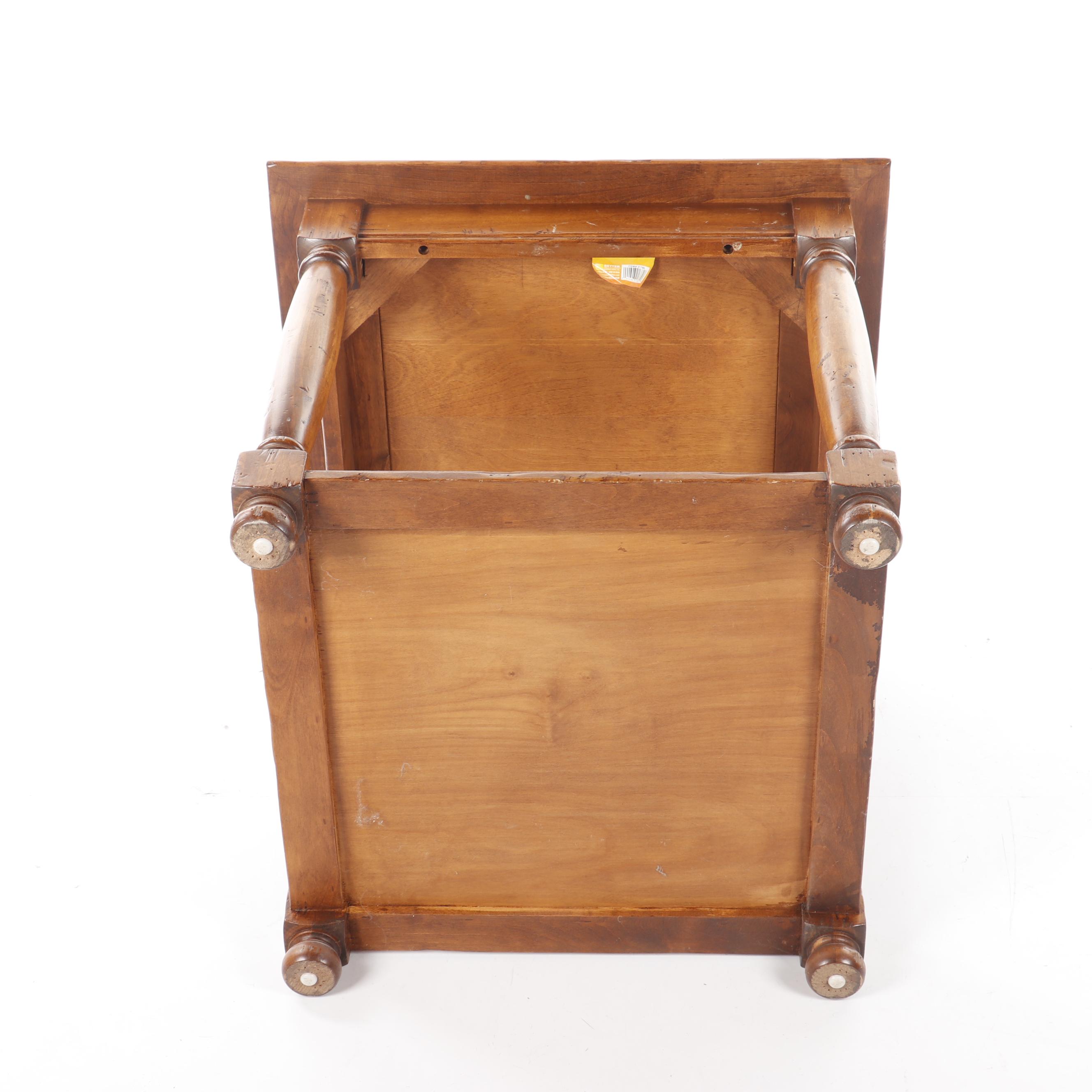 Contemporary Walnut Finish Side Table