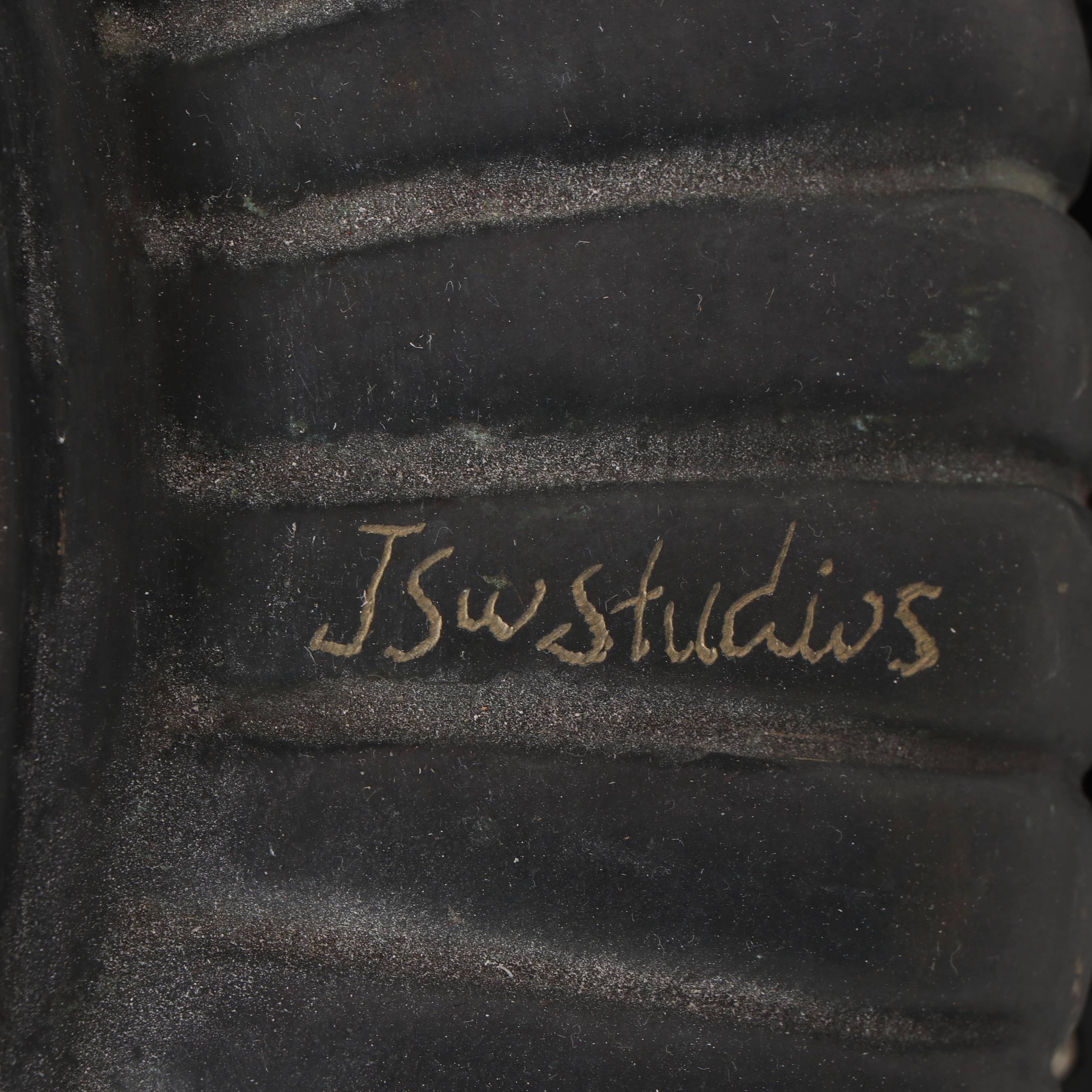 JSW Studios Leaded Glass, Mosaic and Patinated Metal Dragonfly Floor Lamp