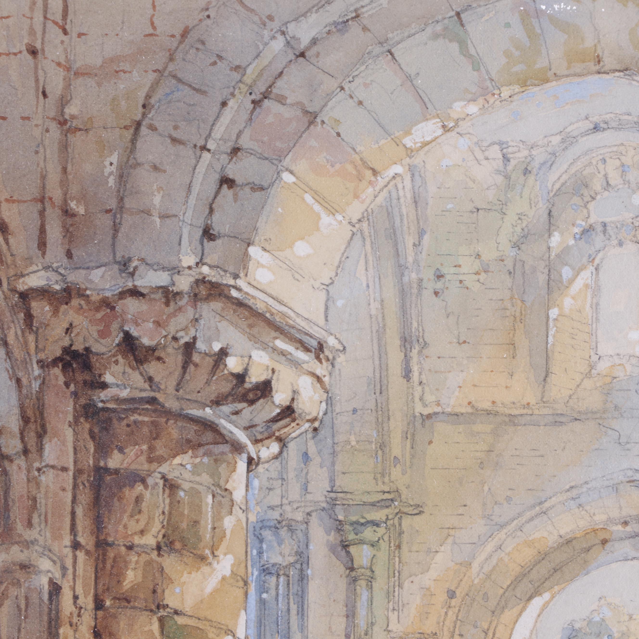 Watercolor Painting "Buildwas Abbey, Shropshire"