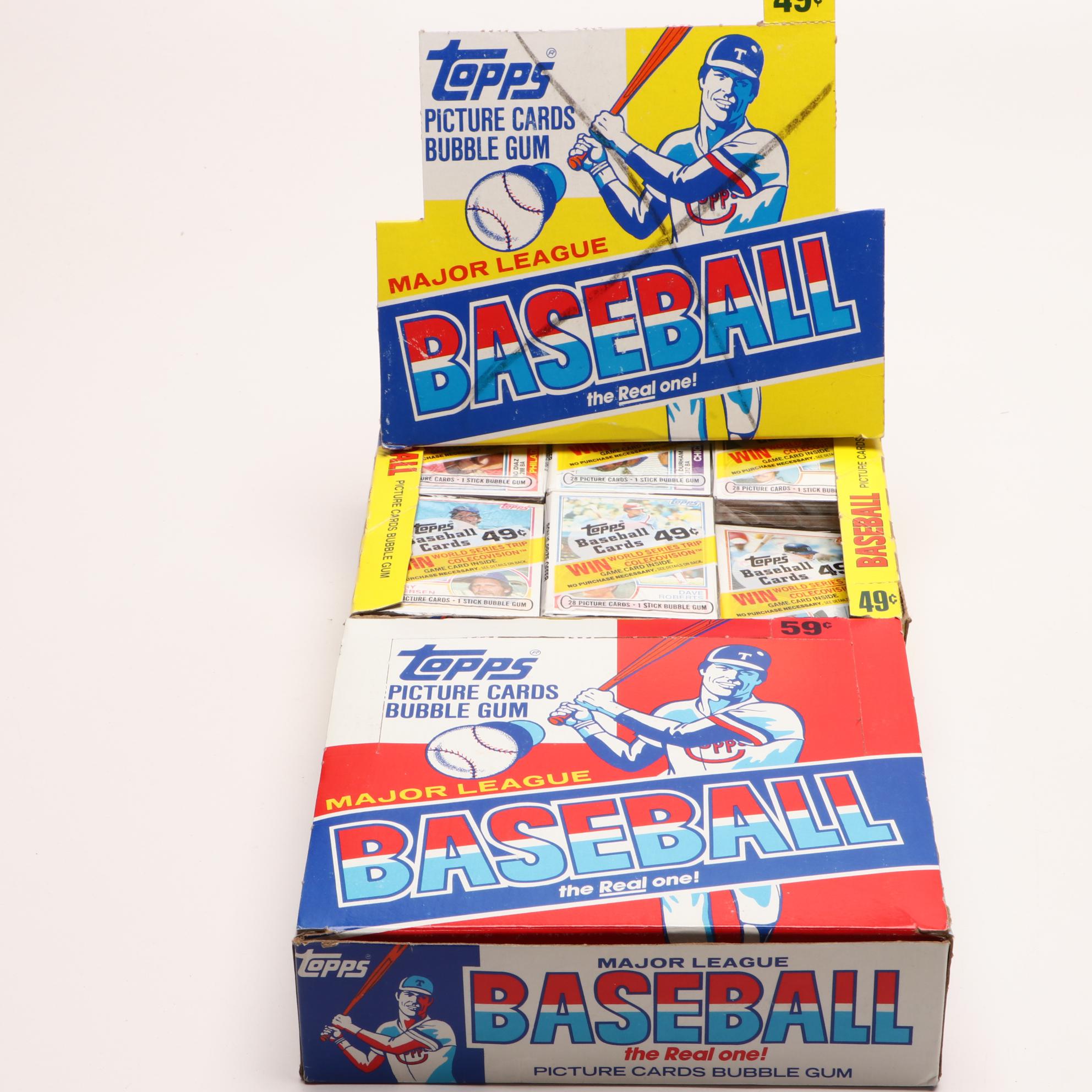 Unopened Baseball Card Boxes and Rack Packs