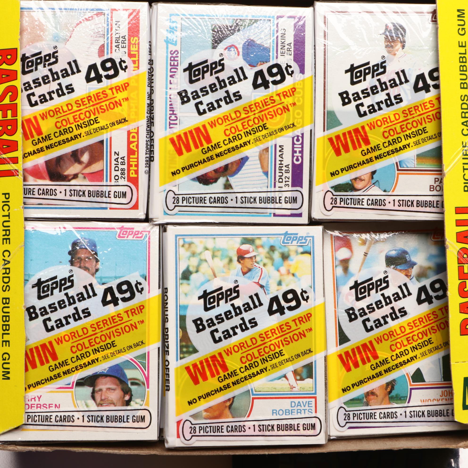 Unopened Baseball Card Boxes and Rack Packs