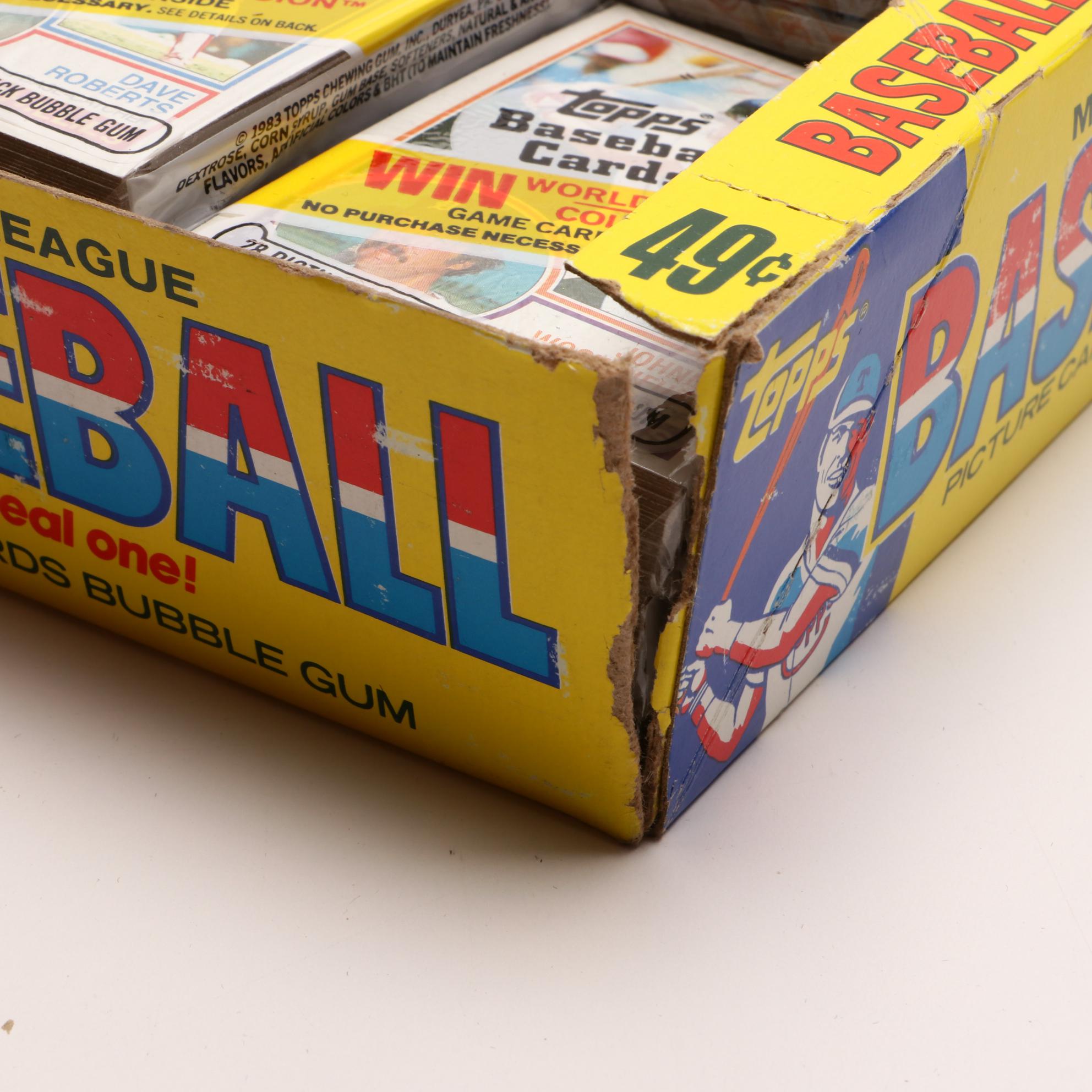 Unopened Baseball Card Boxes and Rack Packs