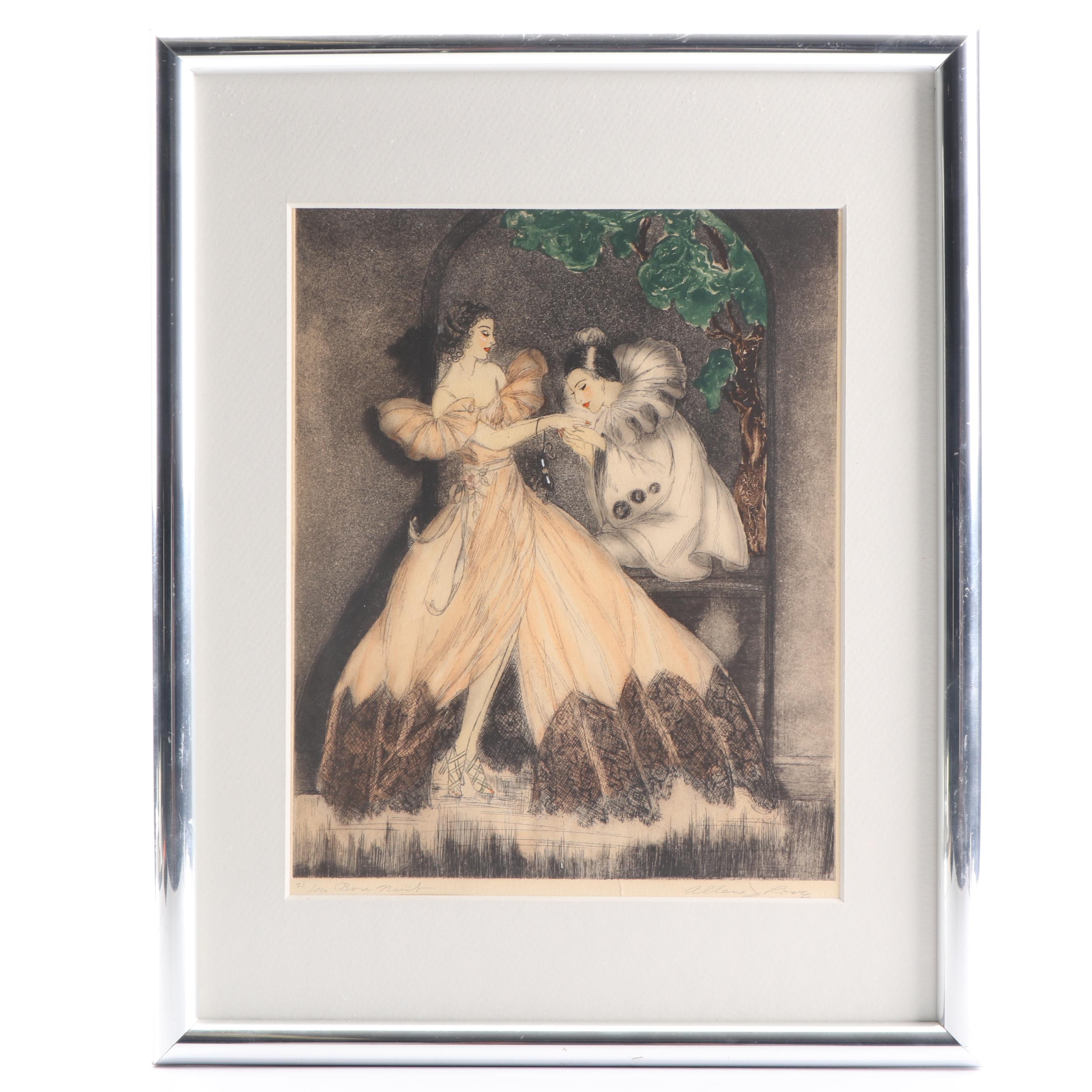 Allene J. Love Lithograph "Bon Nuit"