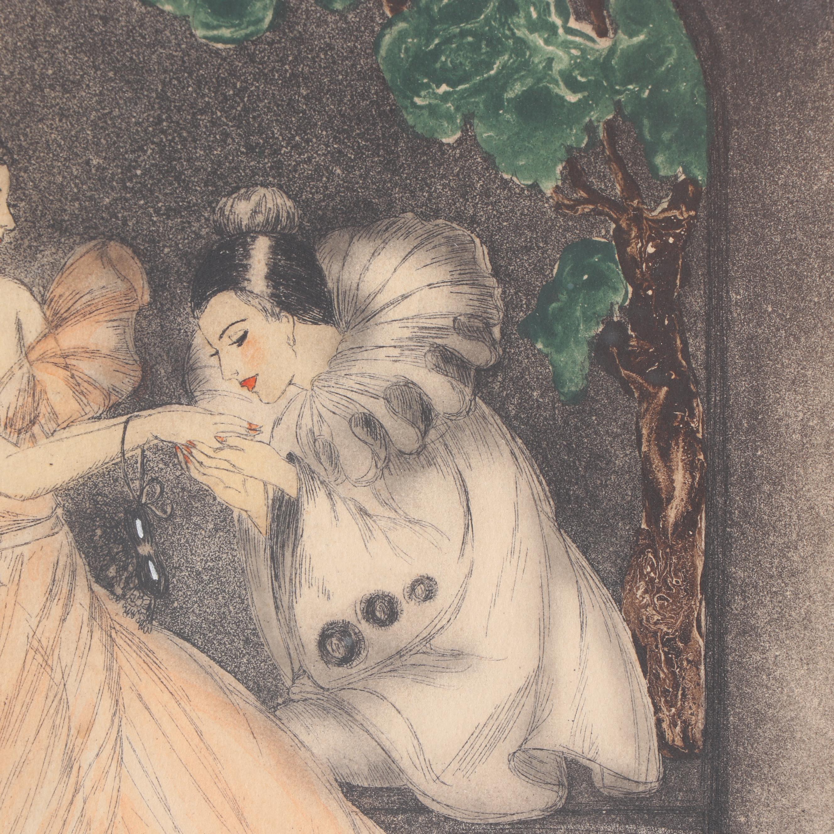 Allene J. Love Lithograph "Bon Nuit"