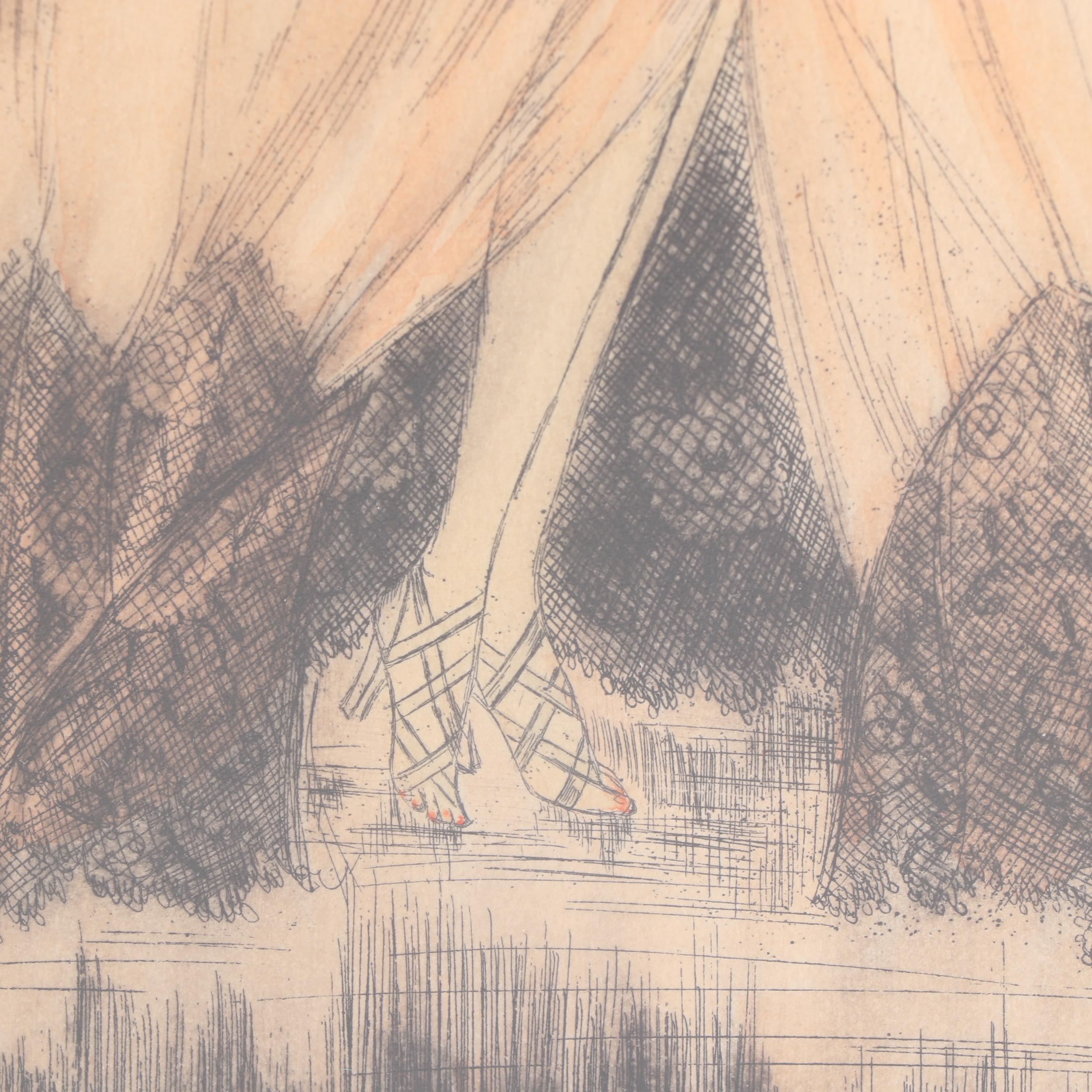 Allene J. Love Lithograph "Bon Nuit"