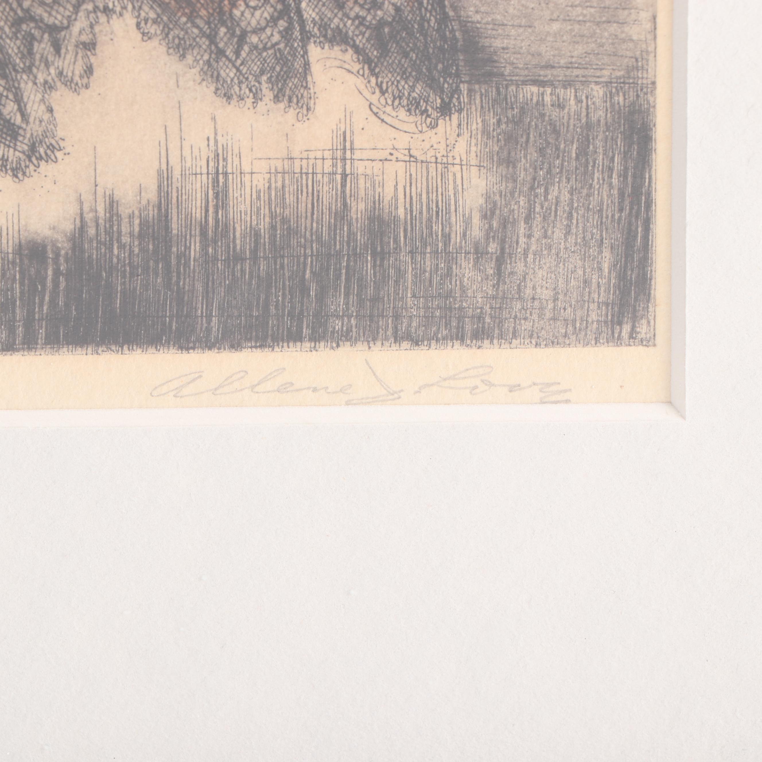 Allene J. Love Lithograph "Bon Nuit"