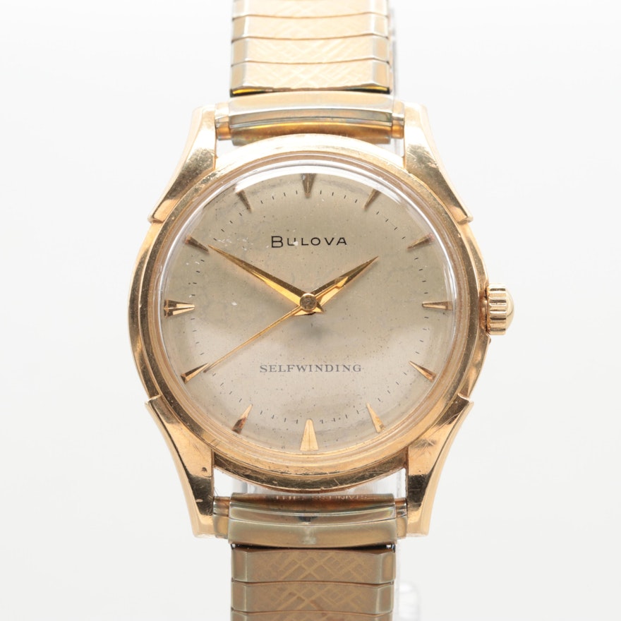 Bulova 14K Yellow Gold Self-Winding Wristwatch