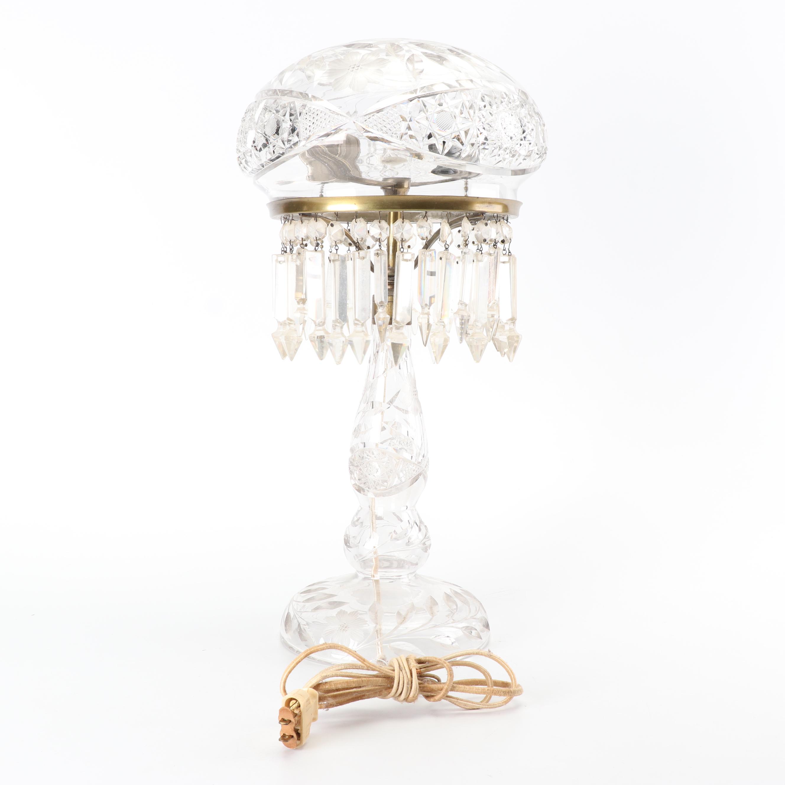 Brilliant Period Cut Glass Lamp