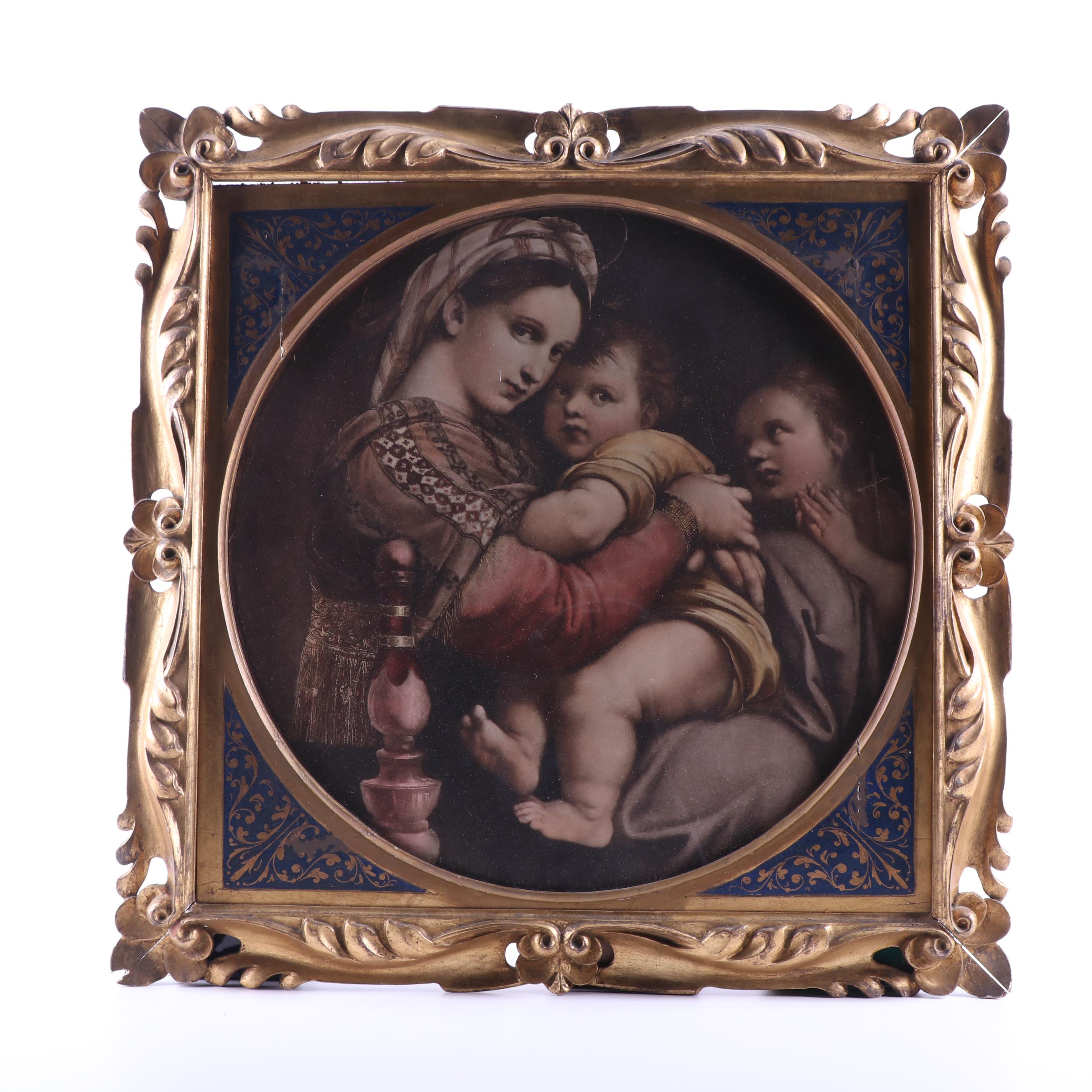 Reproduction Print after Raphael "Madonna della Seggiola "