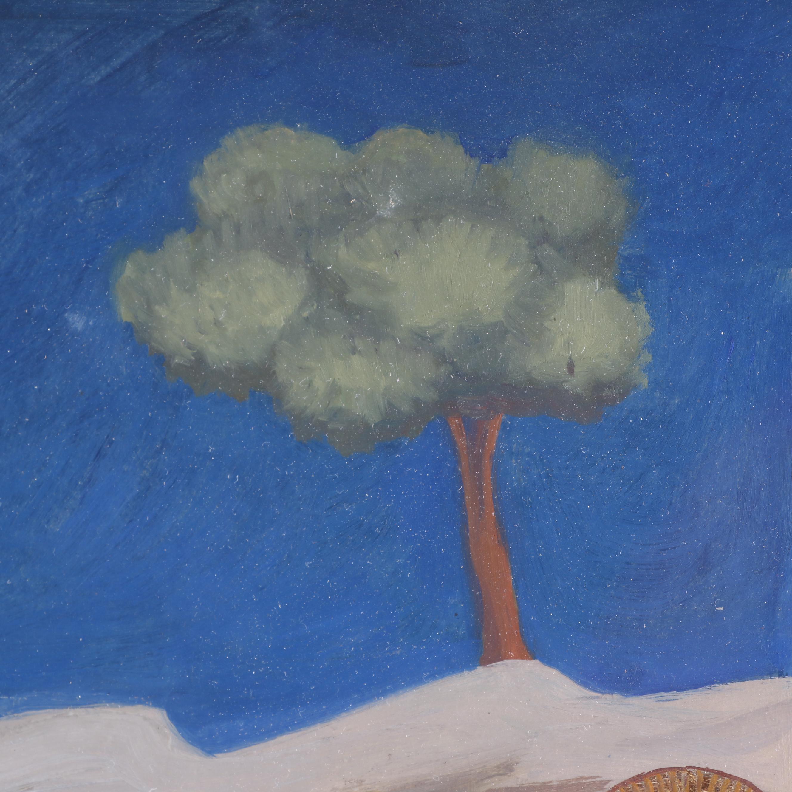 Gouache Painting of the Visitation of Mary to Elizabeth