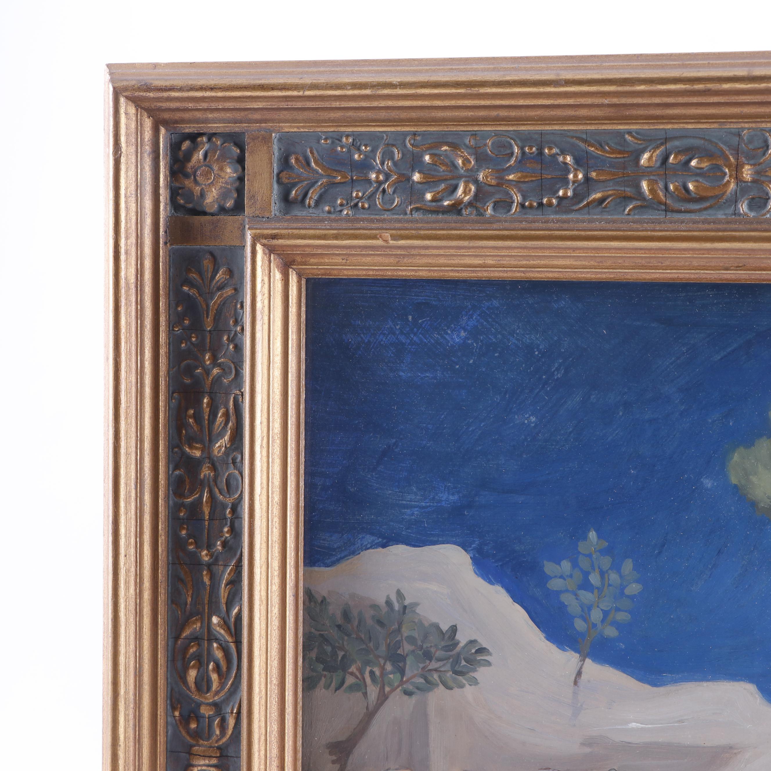 Gouache Painting of the Visitation of Mary to Elizabeth