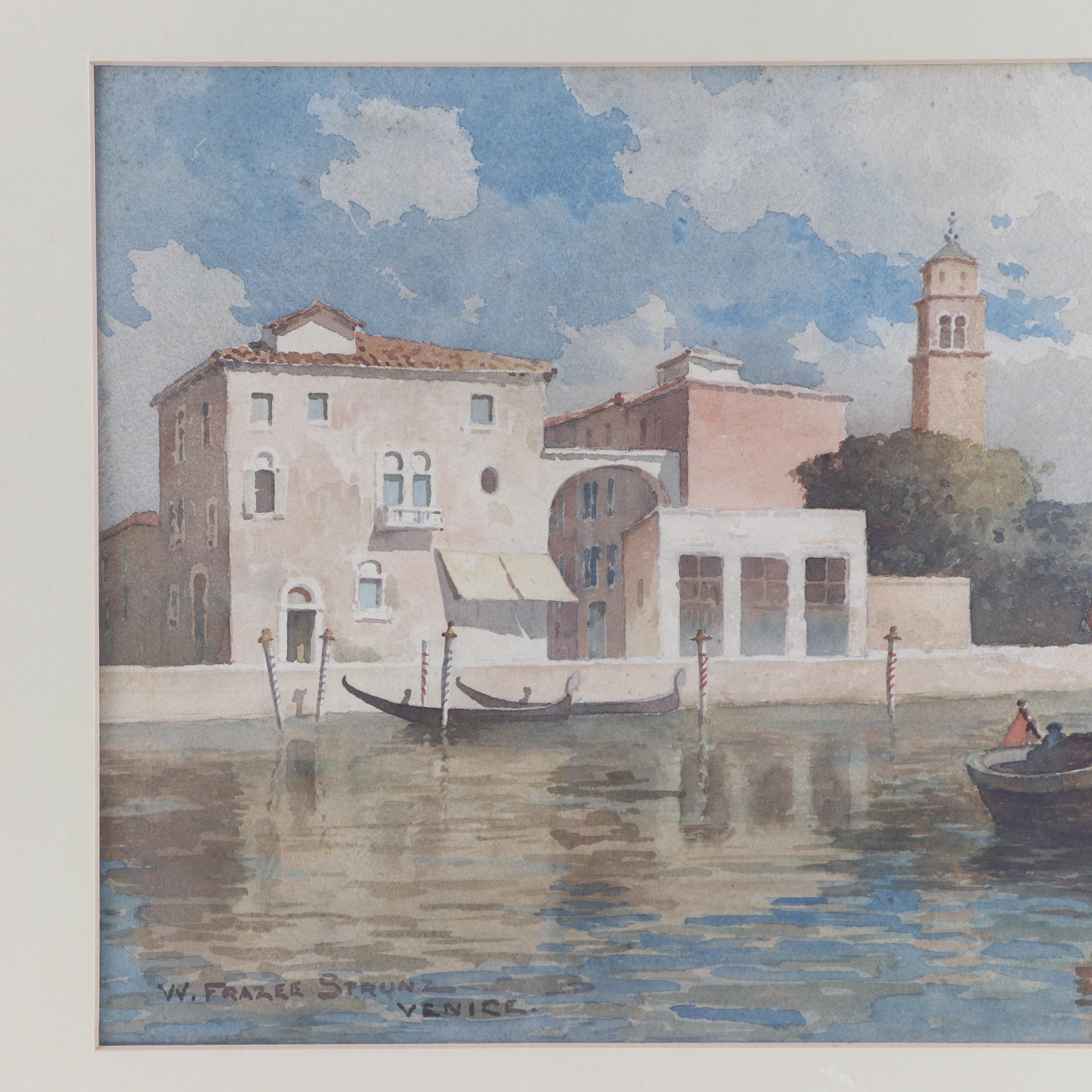 William Frazee Strunz Watercolor Painting "Venice"