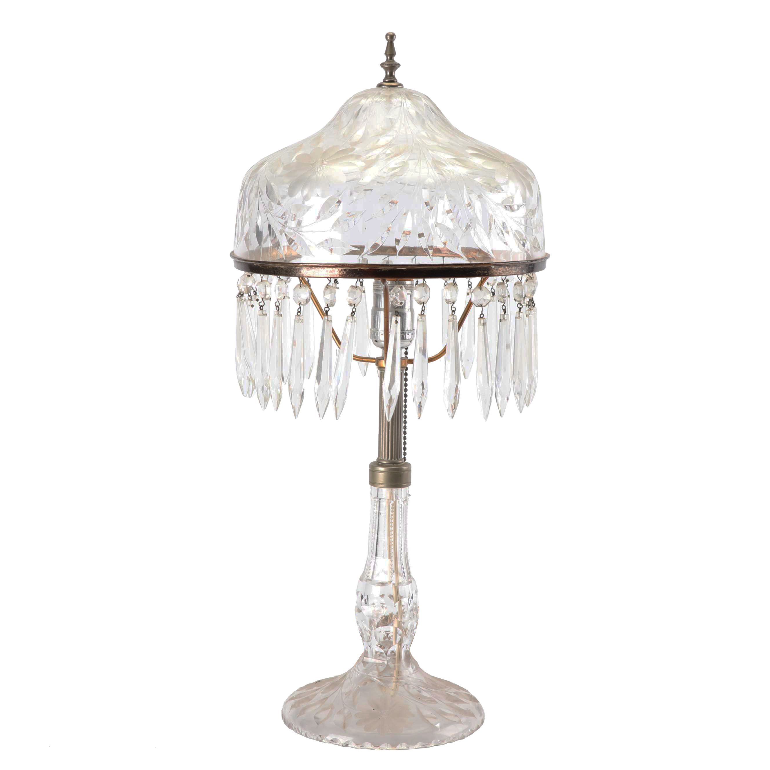 Antique Cut Crystal Lamp