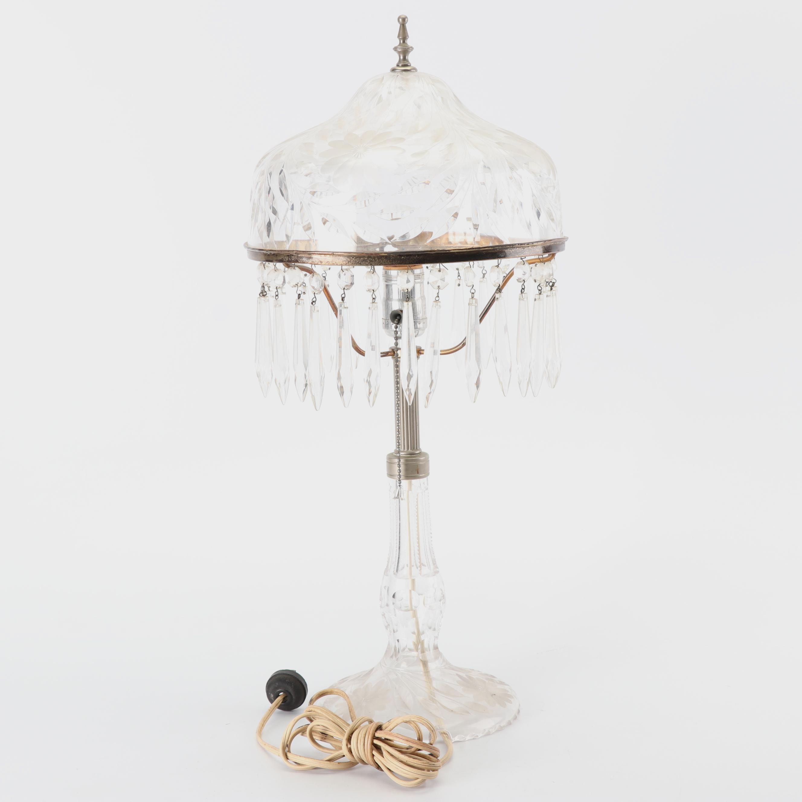 Antique Cut Crystal Lamp