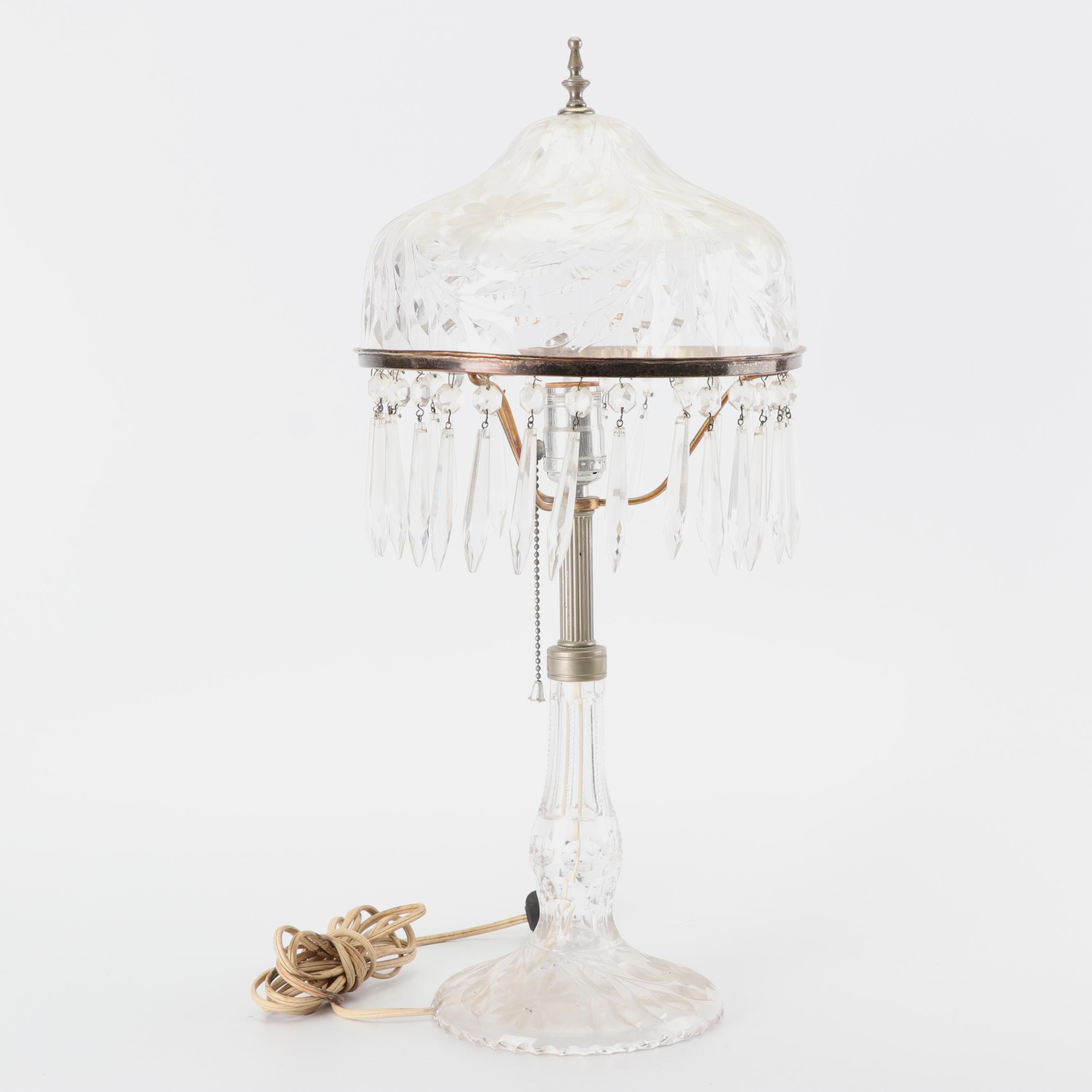 Antique Cut Crystal Lamp