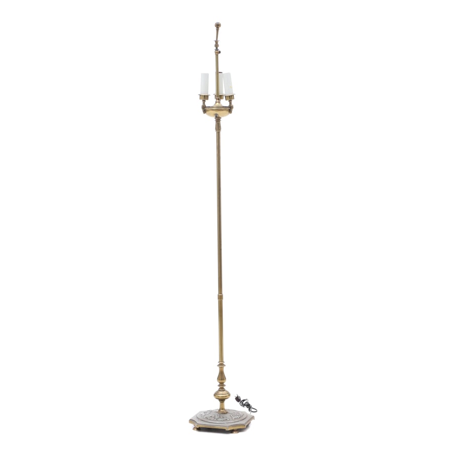 Brass Finished Metal Floor Lamp