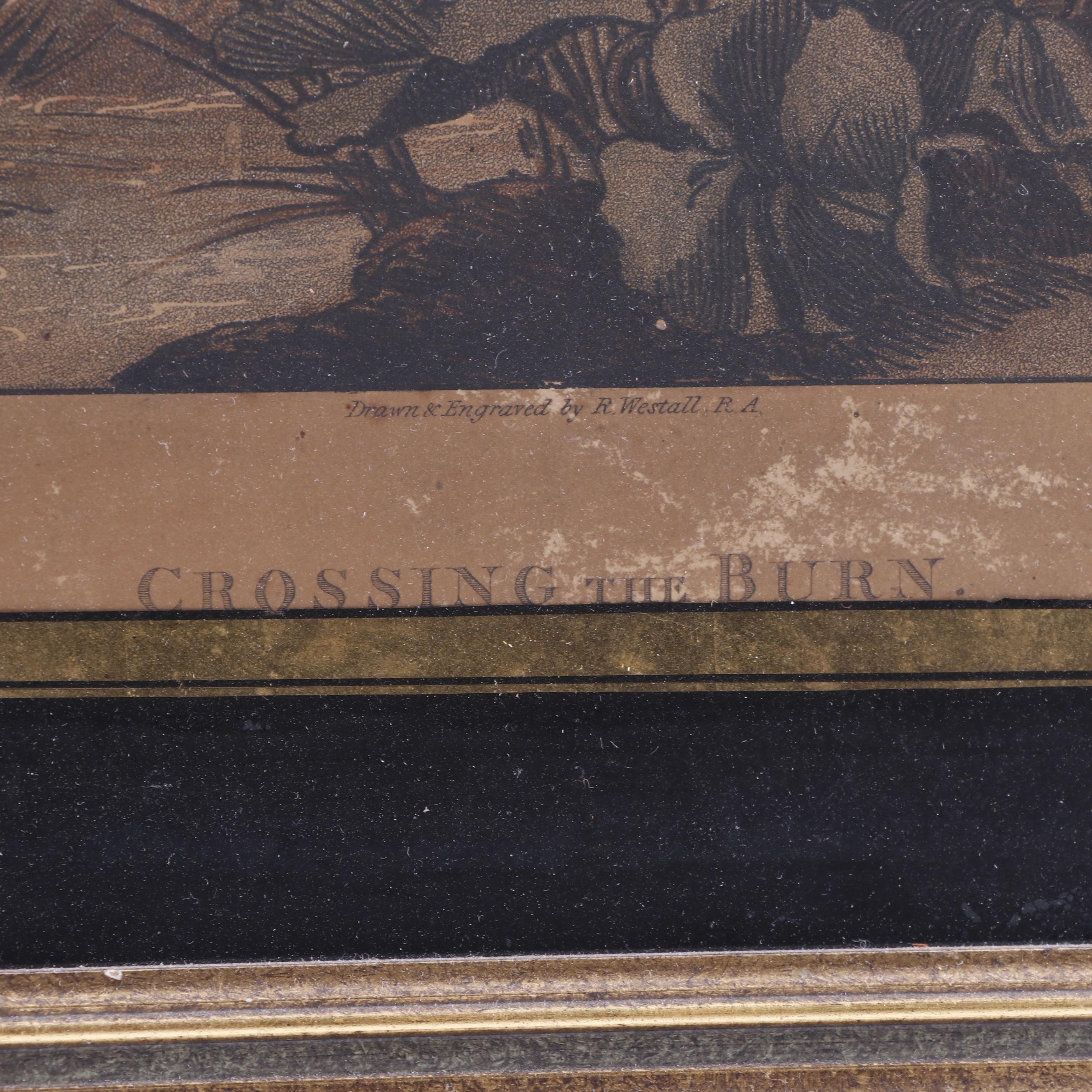 Richard Westall Etching "Crossing the Burn"
