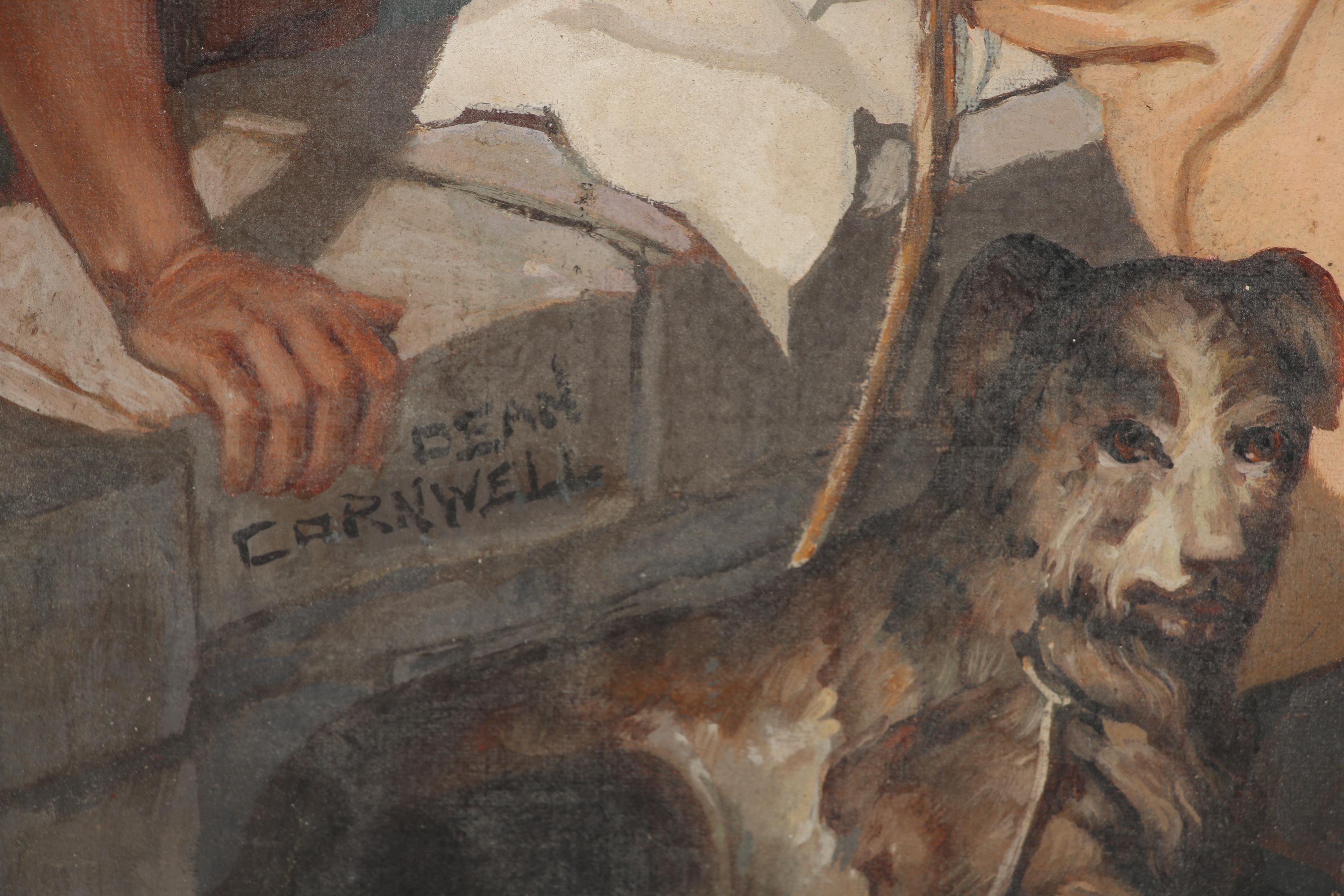 Attributed to Dean Cornwell Oil Illustration of Christ Healing the Blind Man