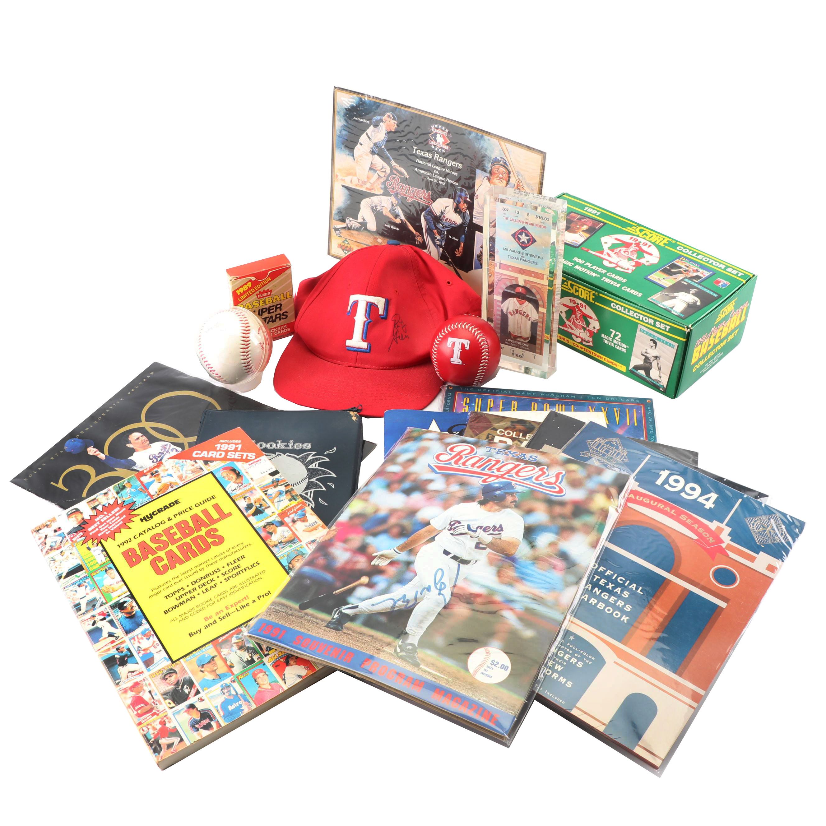 1994 Texas Rangers Opening Day New Stadium Ticket with Autographs and More