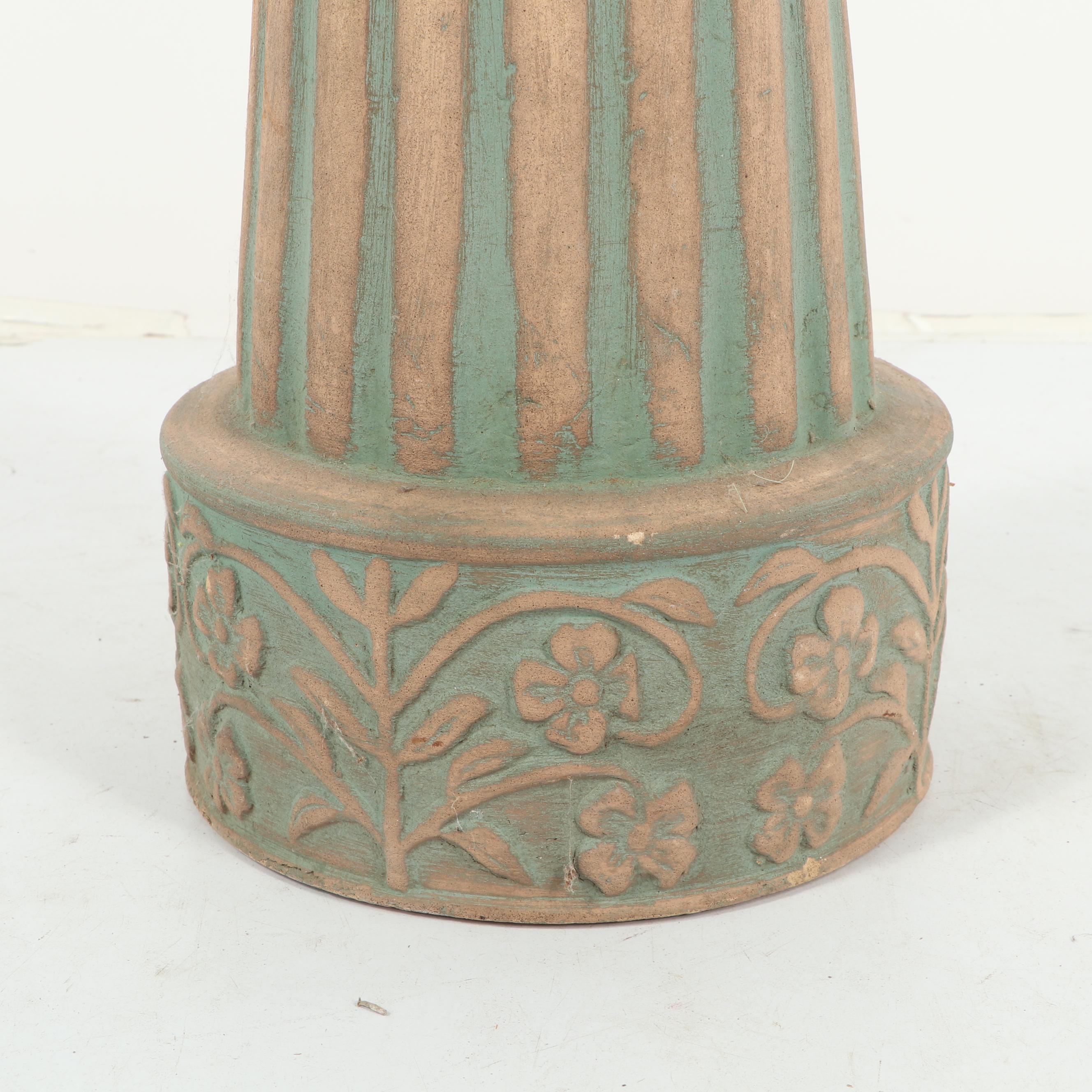 Embossed Earthenware Pedestal Base