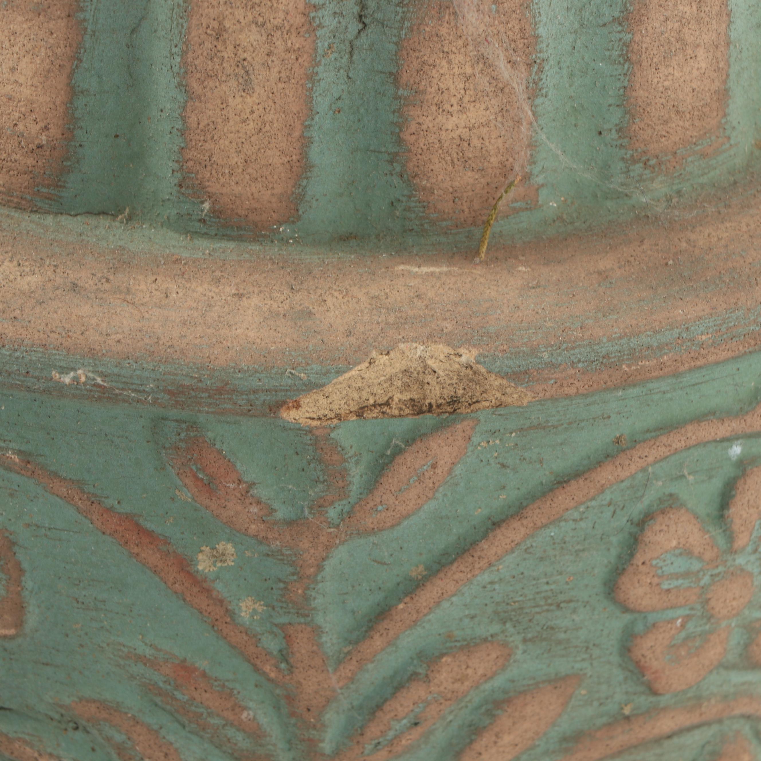 Embossed Earthenware Pedestal Base