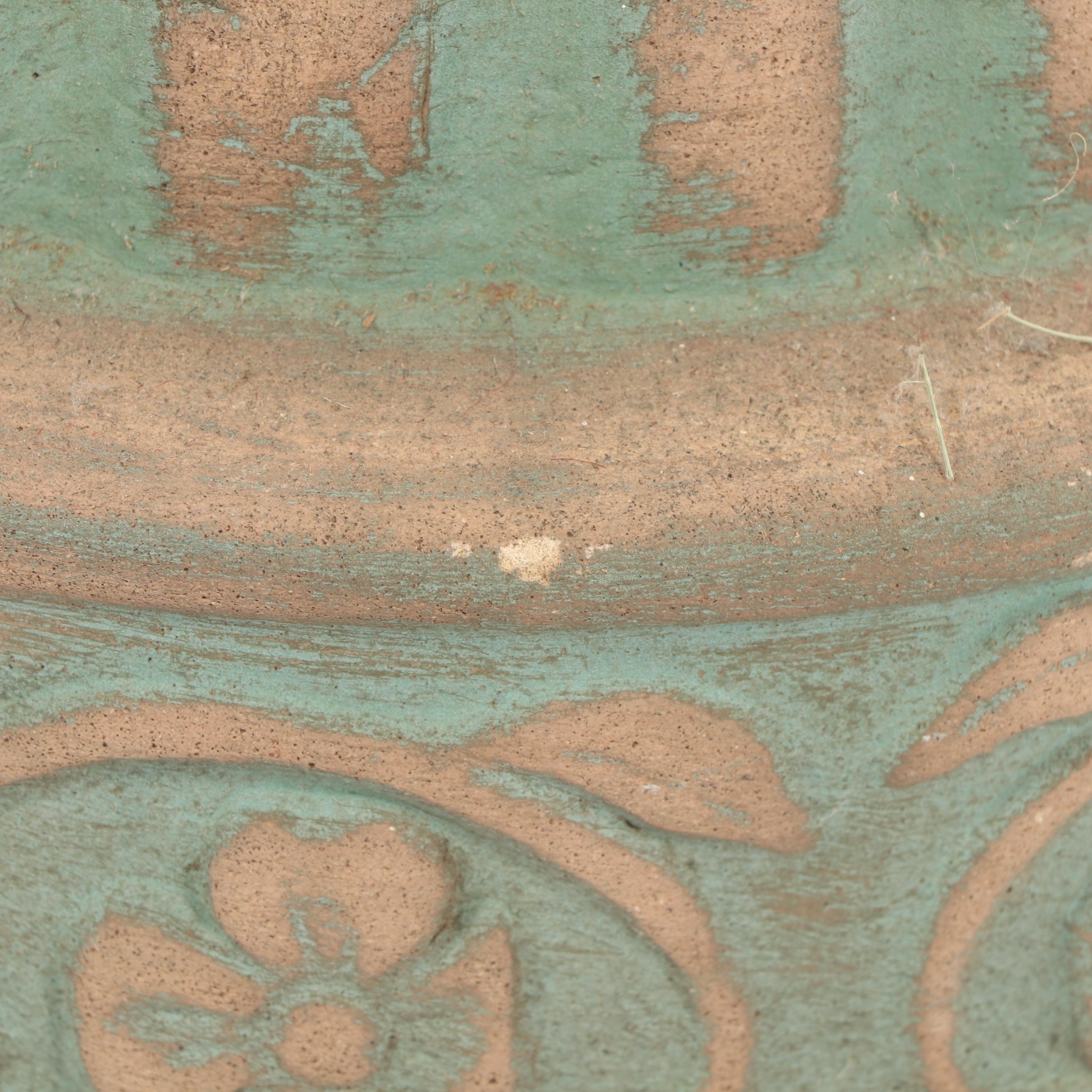 Embossed Earthenware Pedestal Base