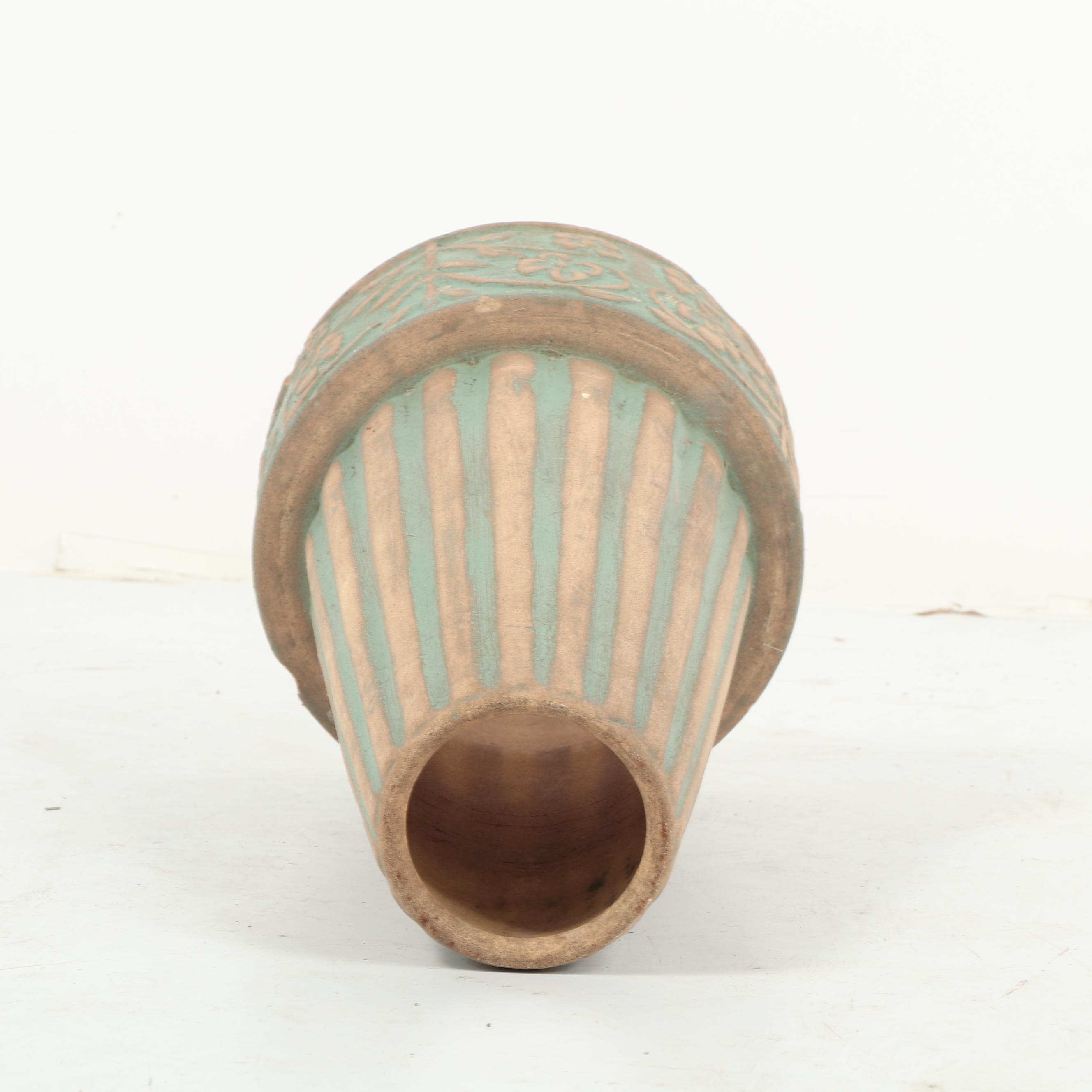 Embossed Earthenware Pedestal Base