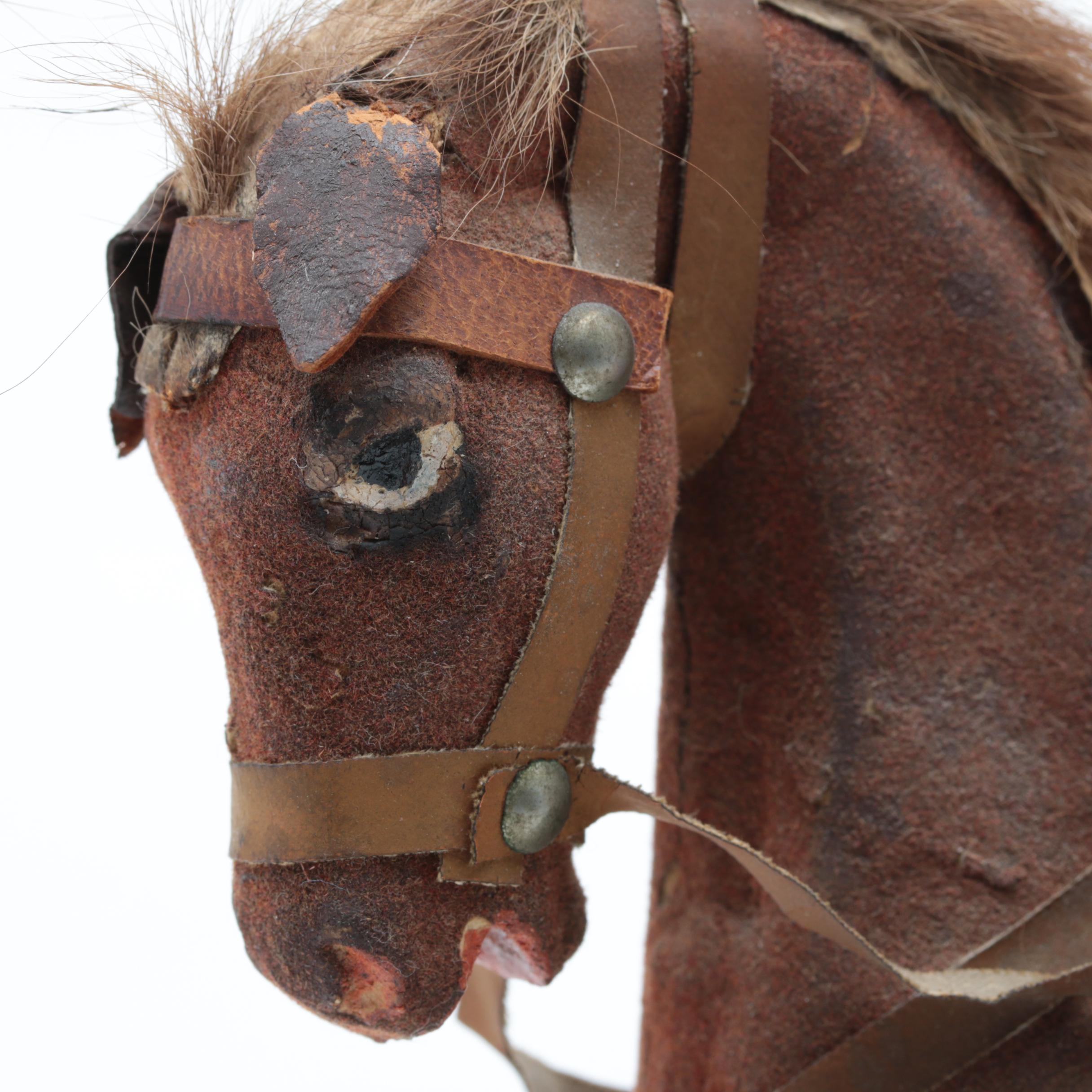 Circa 1900 Papier-Mâché Belsnickle on Platform Horse
