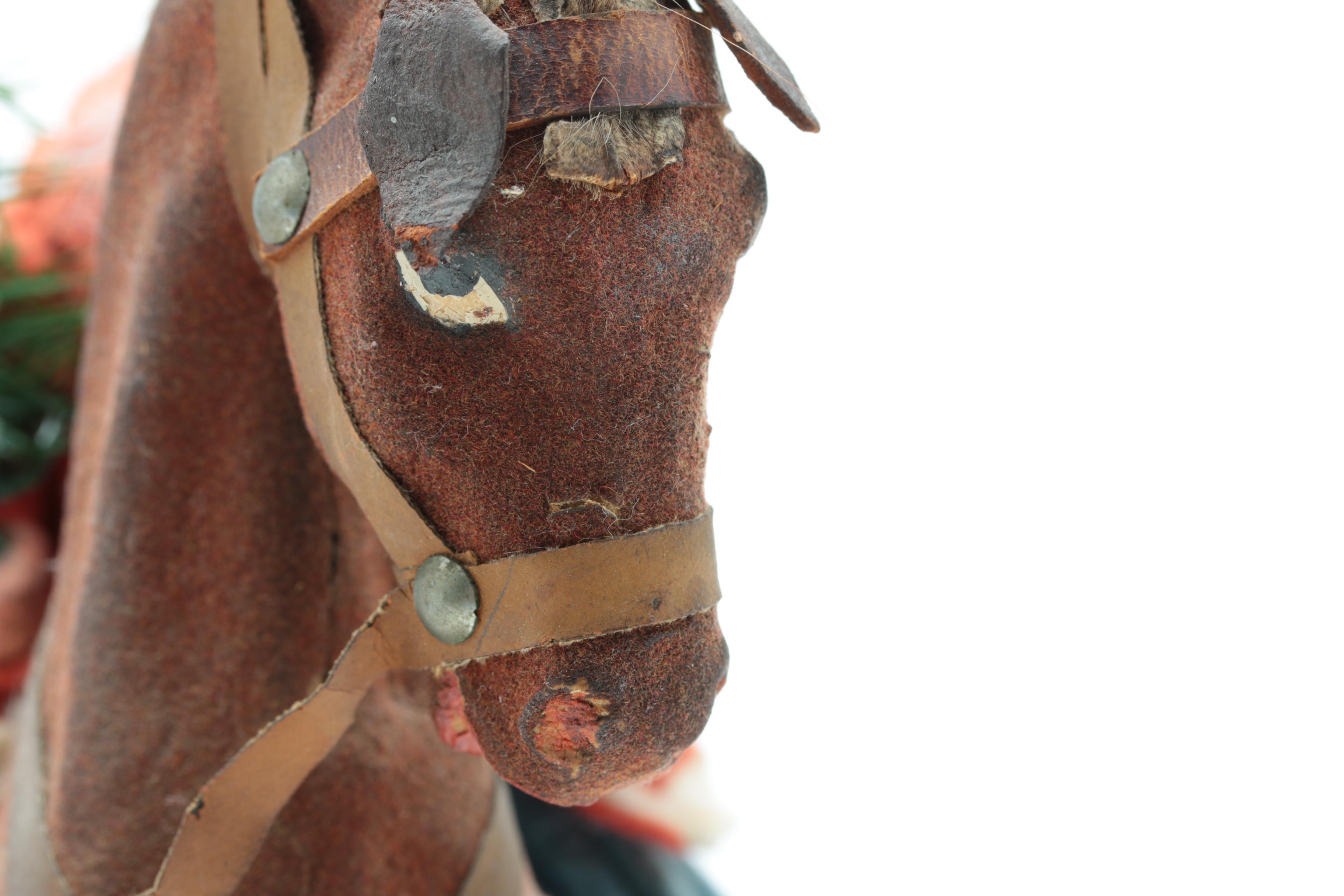 Circa 1900 Papier-Mâché Belsnickle on Platform Horse