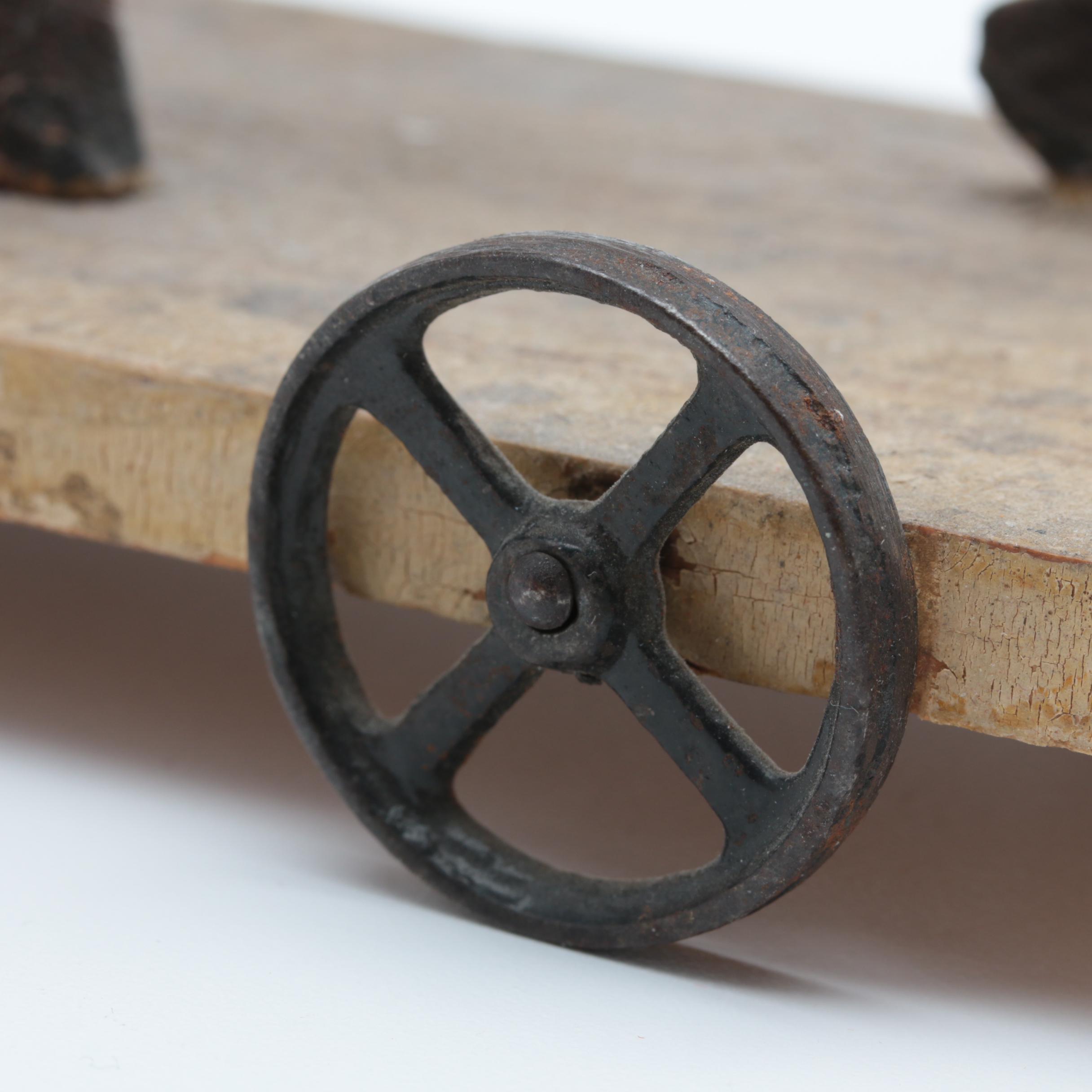 Circa 1900 Papier-Mâché Belsnickle on Platform Horse