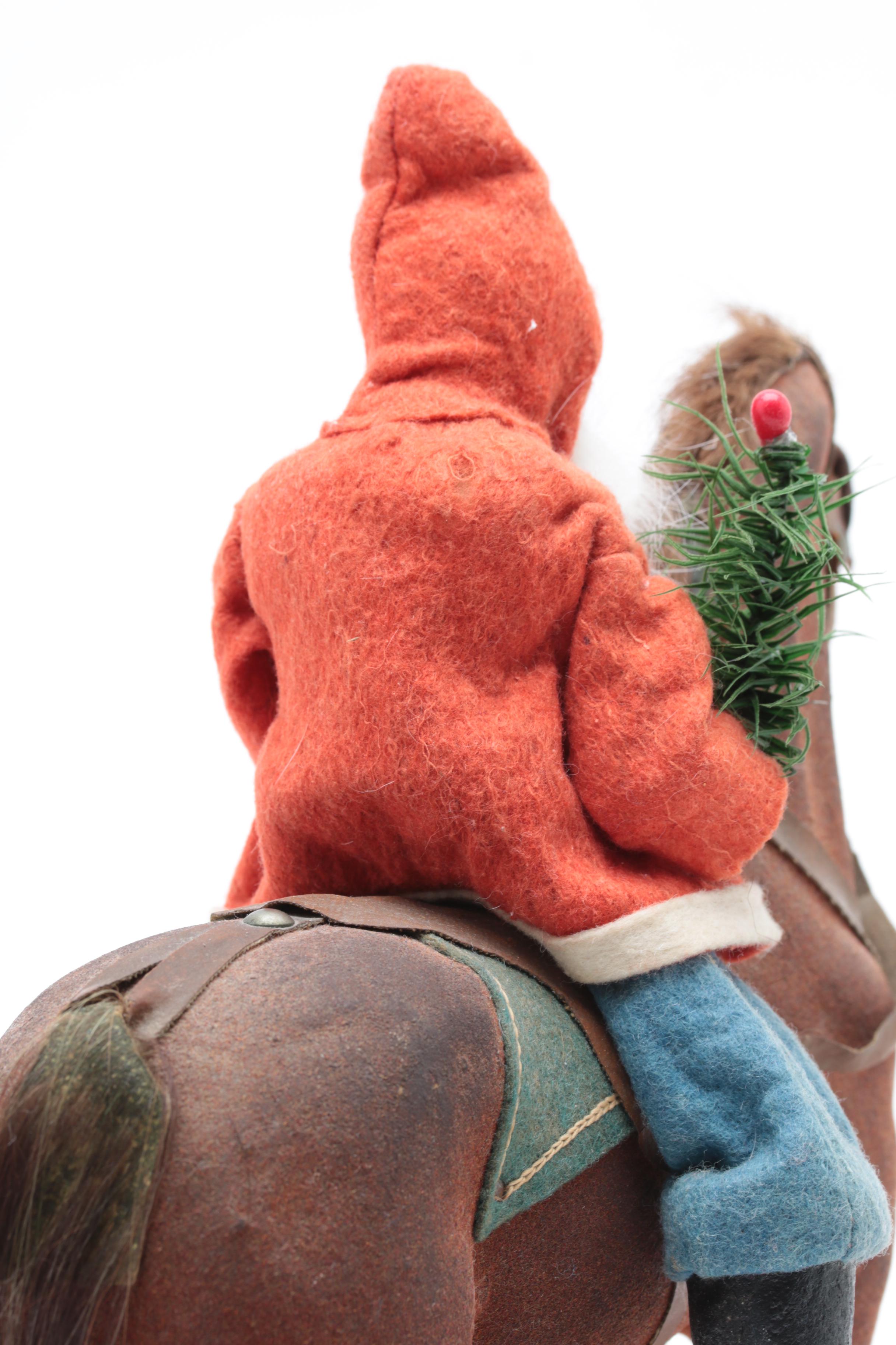 Circa 1900 Papier-Mâché Belsnickle on Platform Horse