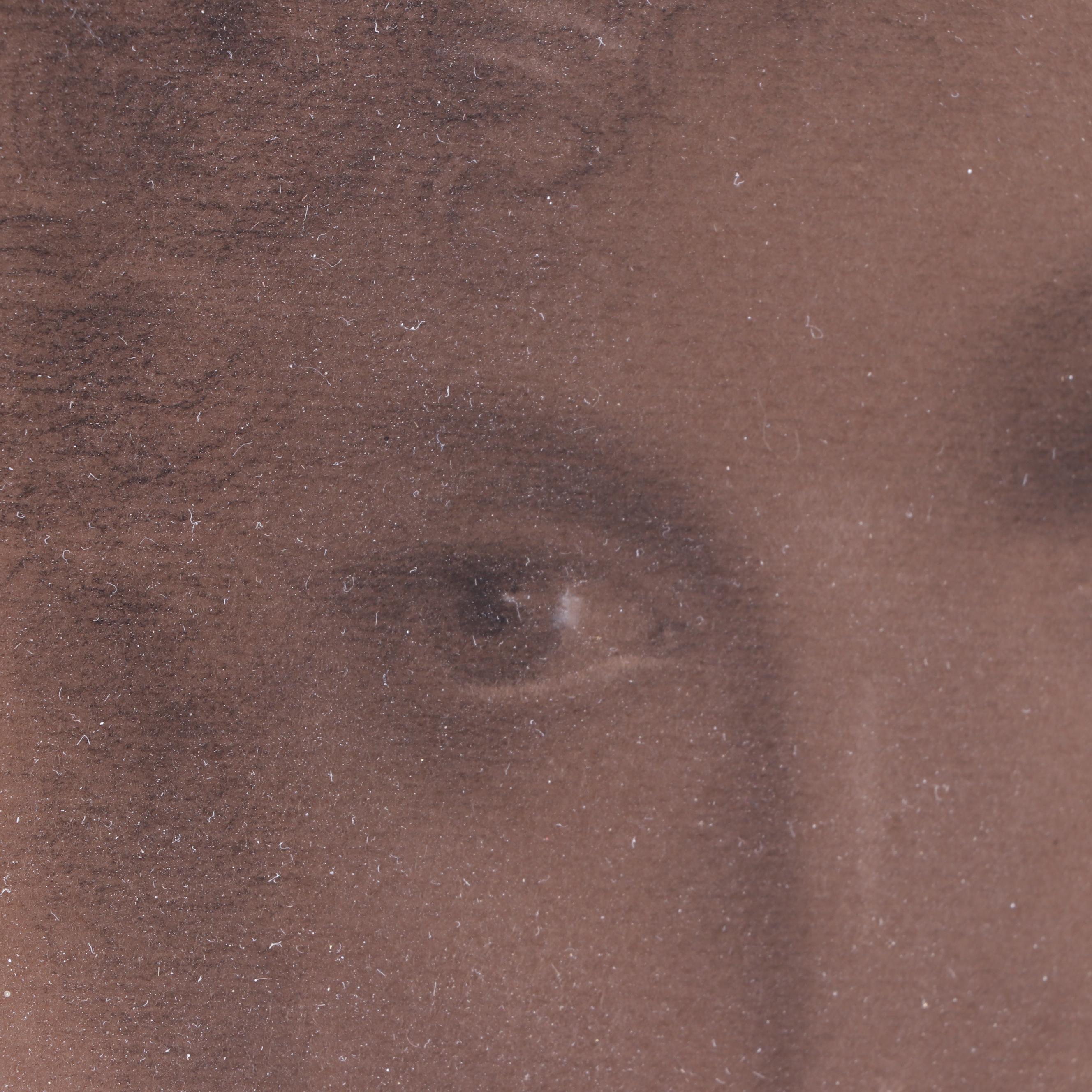 Antique Oval Charcoal Portrait of Young Woman