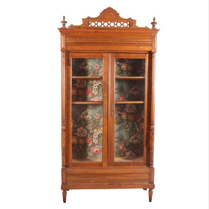 Federal Style Mixed Wood China Cabinet, 20th Century