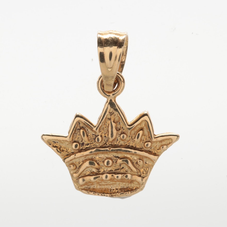 Dazzlers 14K Yellow Gold Crown Pendant