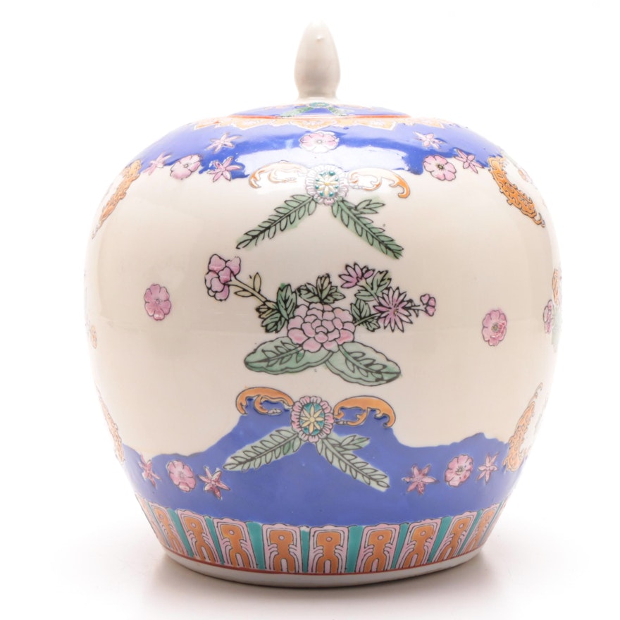 Chinese Hand Decorated Ceramic Jar