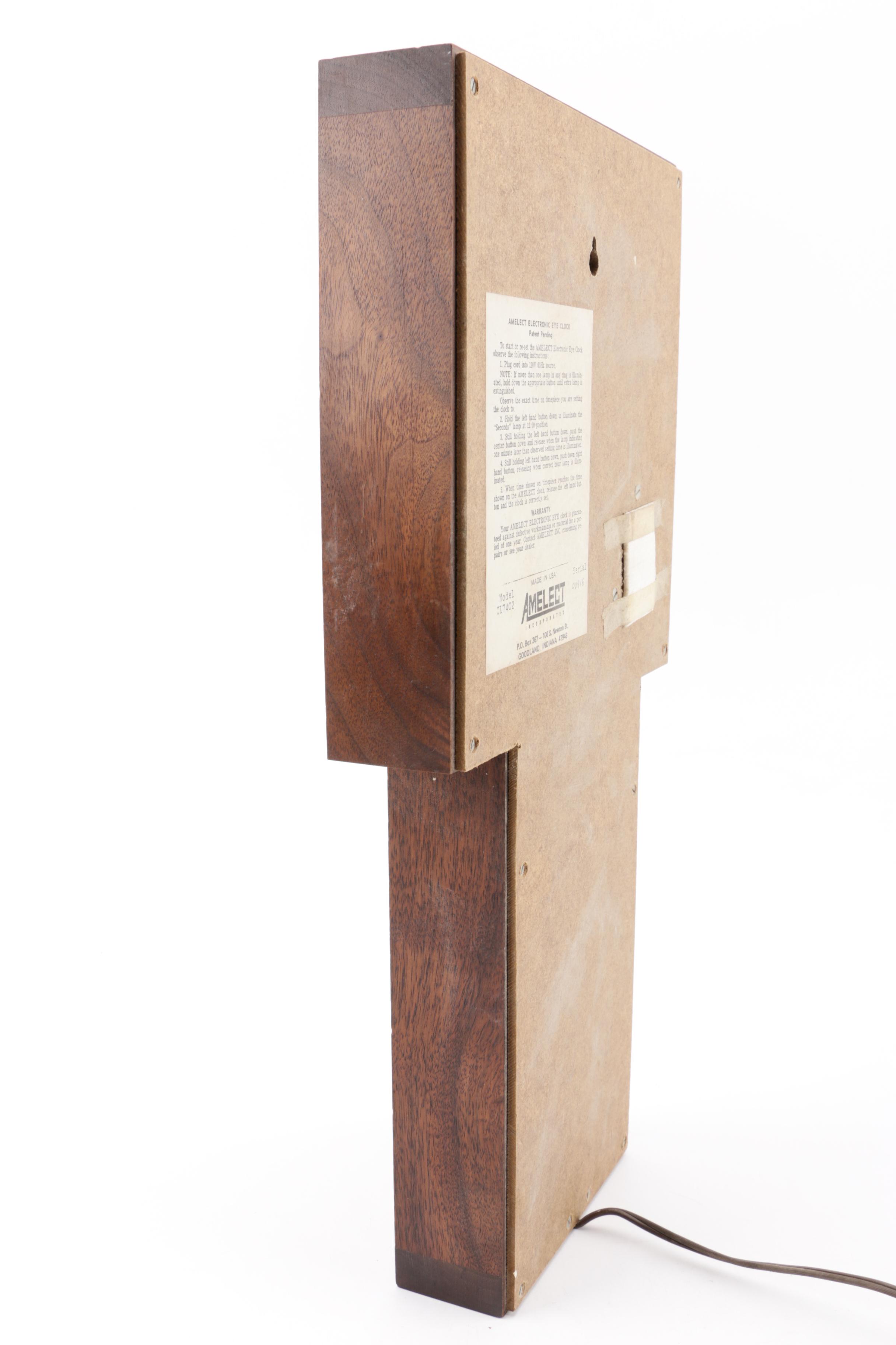 Amelect "Electronic Eye" Wall Clock, Mid Century