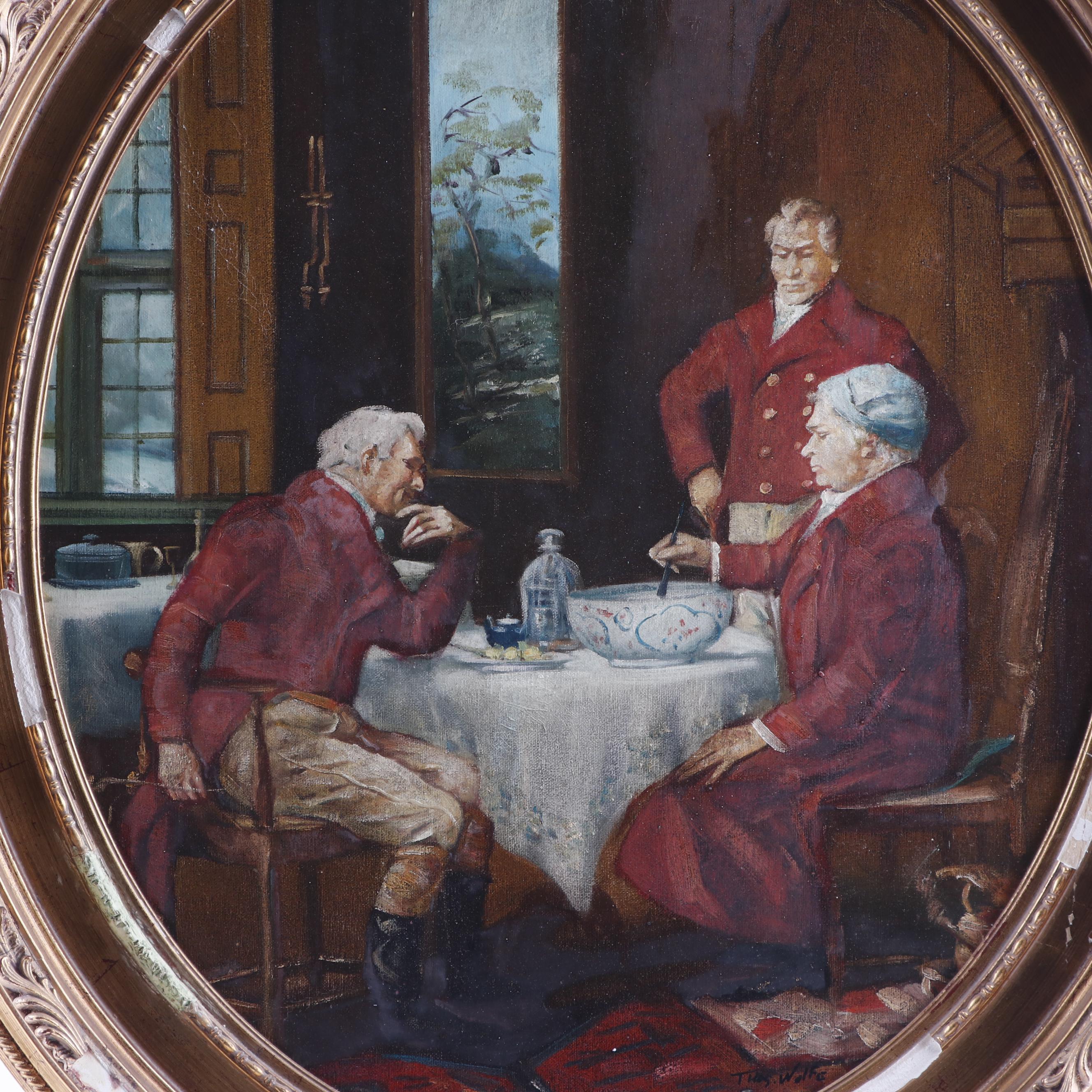 Thomas Wolfe Oil Painting of Men at a Table