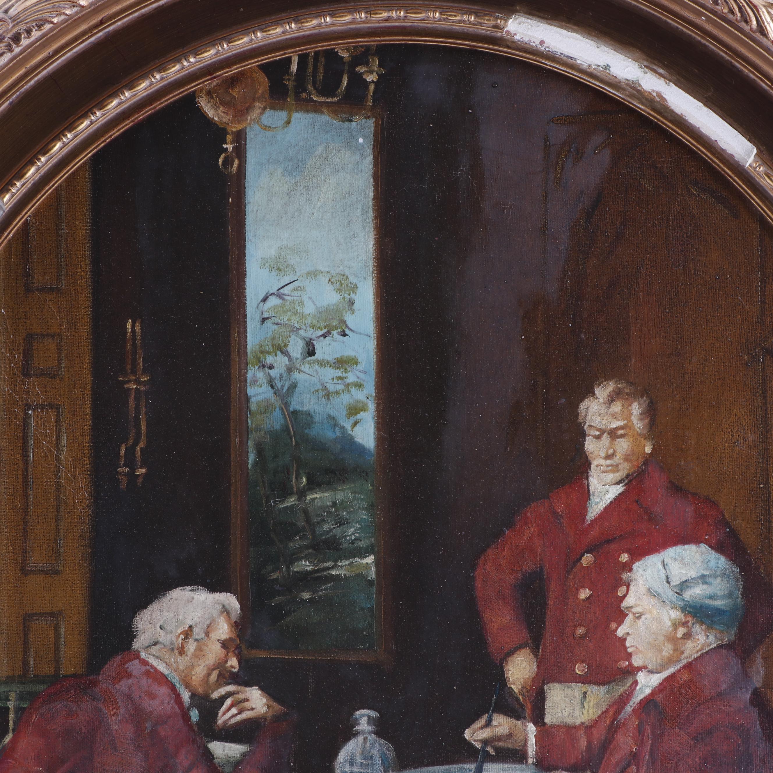 Thomas Wolfe Oil Painting of Men at a Table