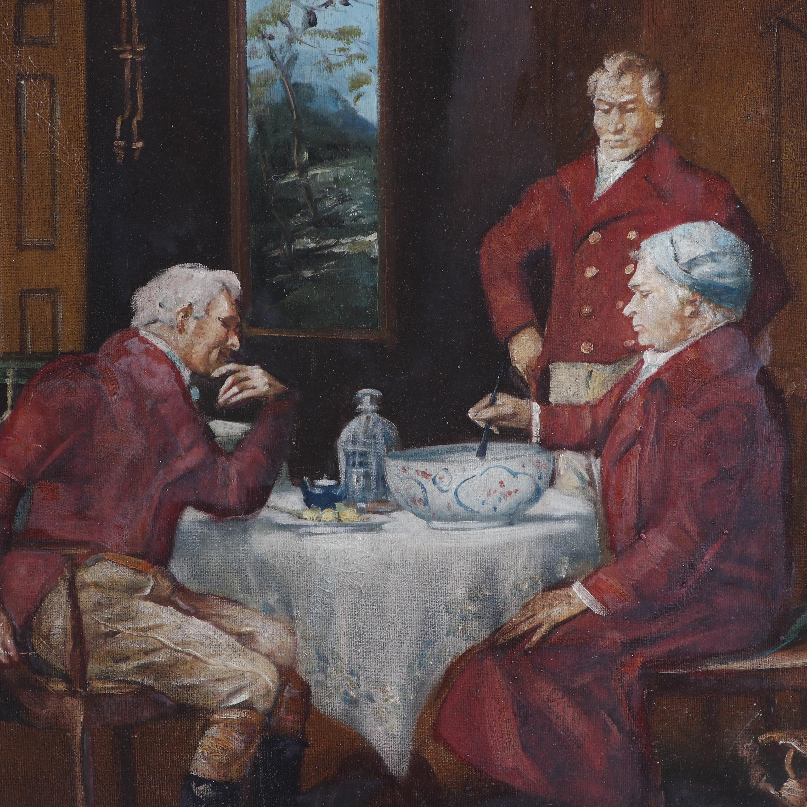 Thomas Wolfe Oil Painting of Men at a Table