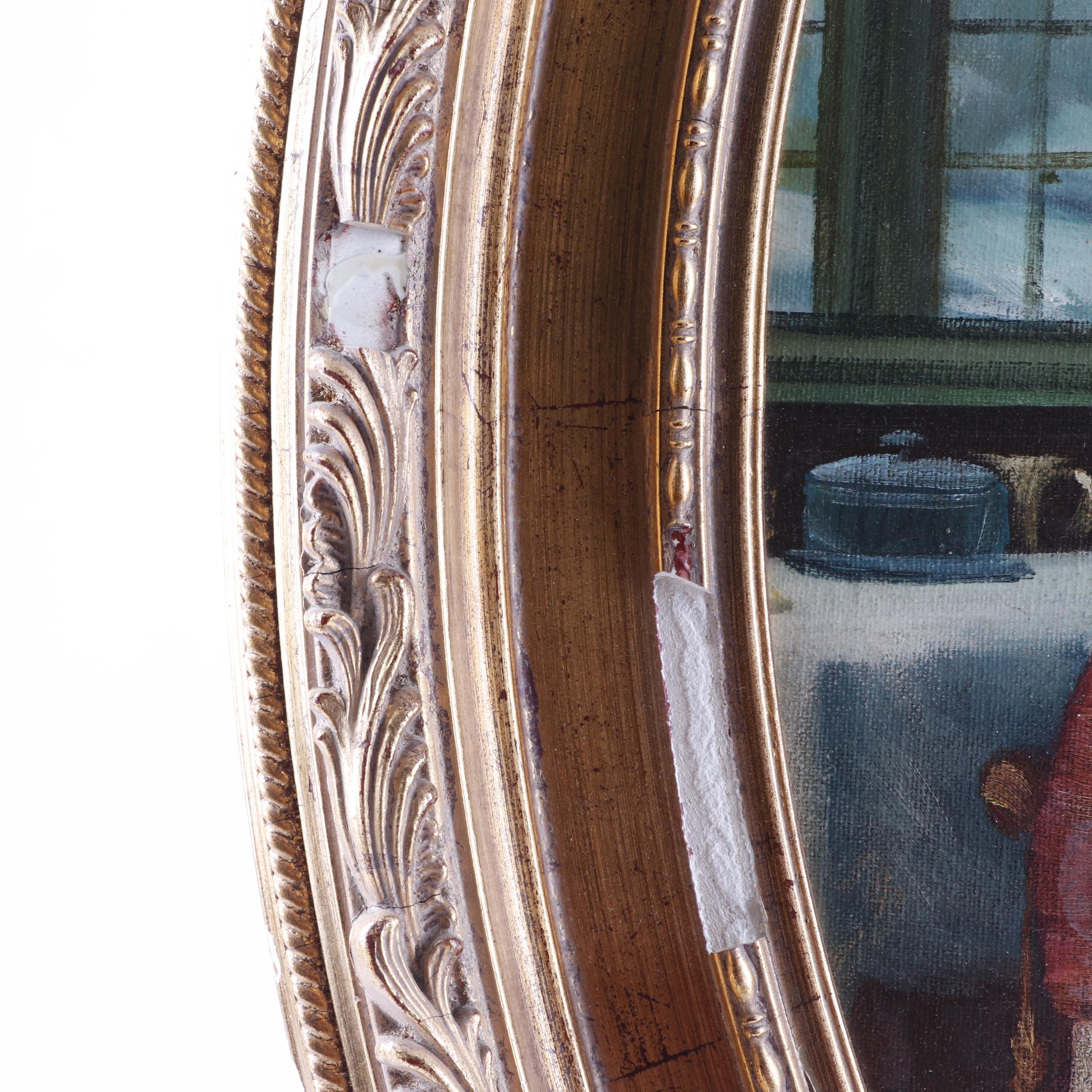 Thomas Wolfe Oil Painting of Men at a Table