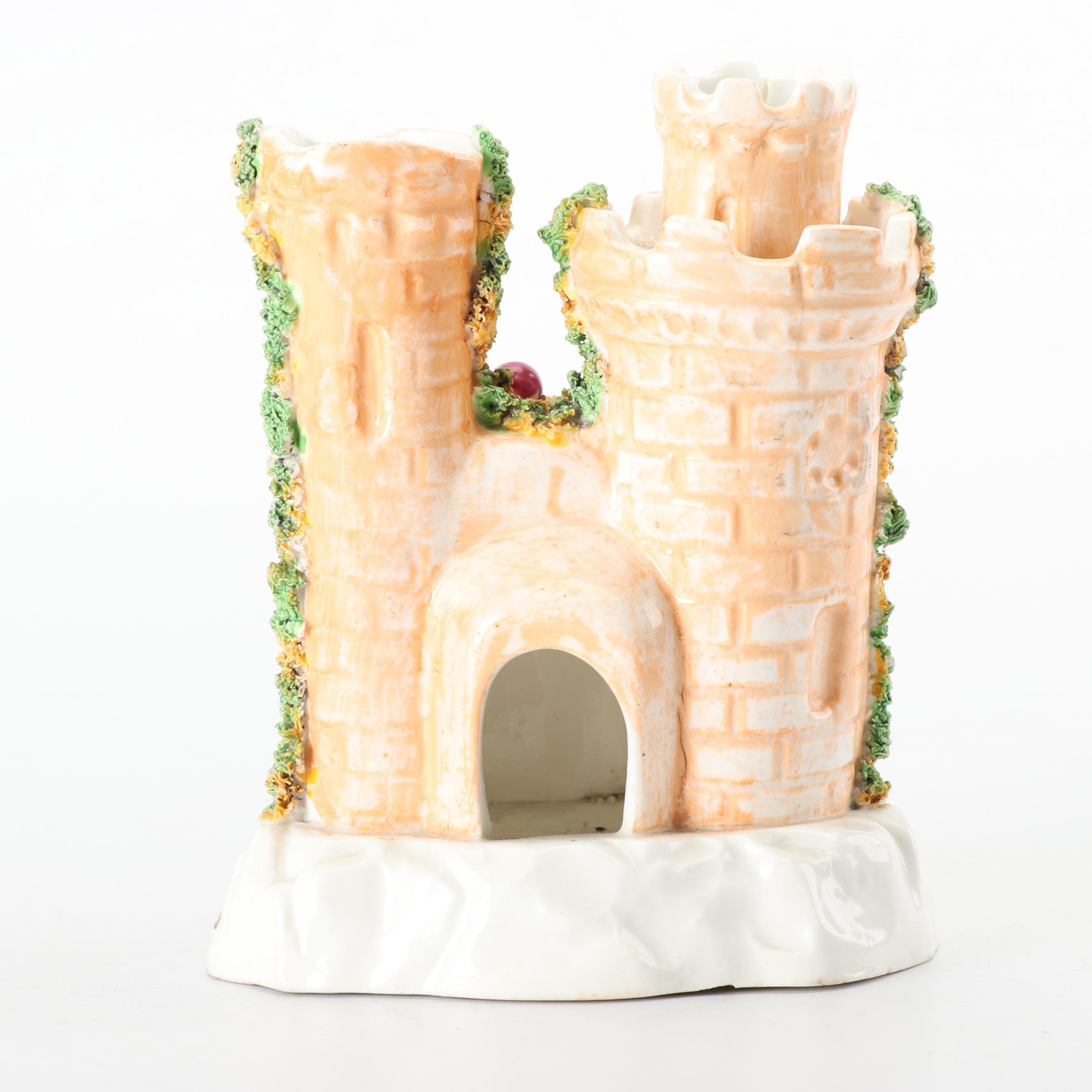 Staffordshire Figurine of Warwick Castle, 19th Century