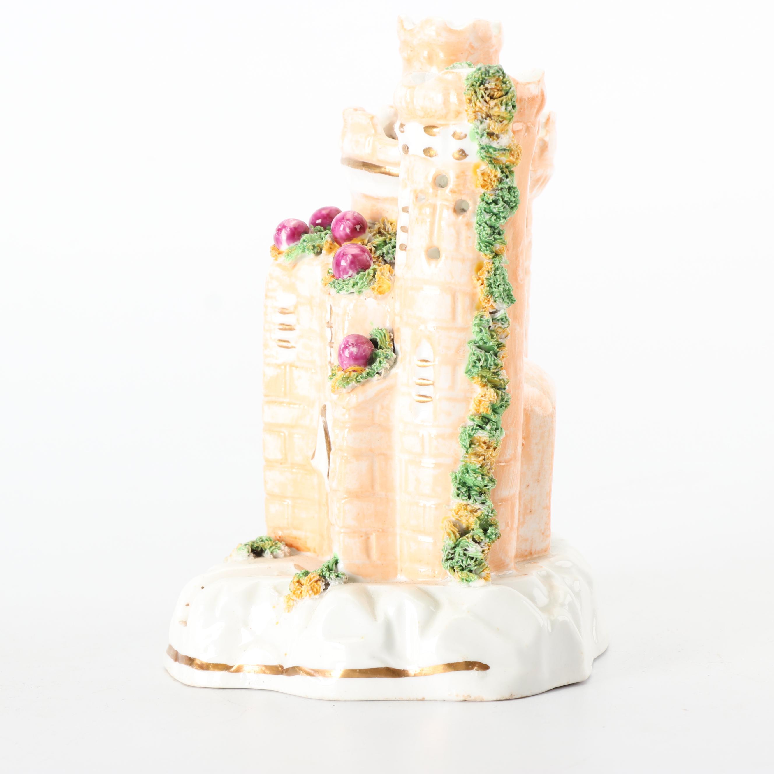 Staffordshire Figurine of Warwick Castle, 19th Century