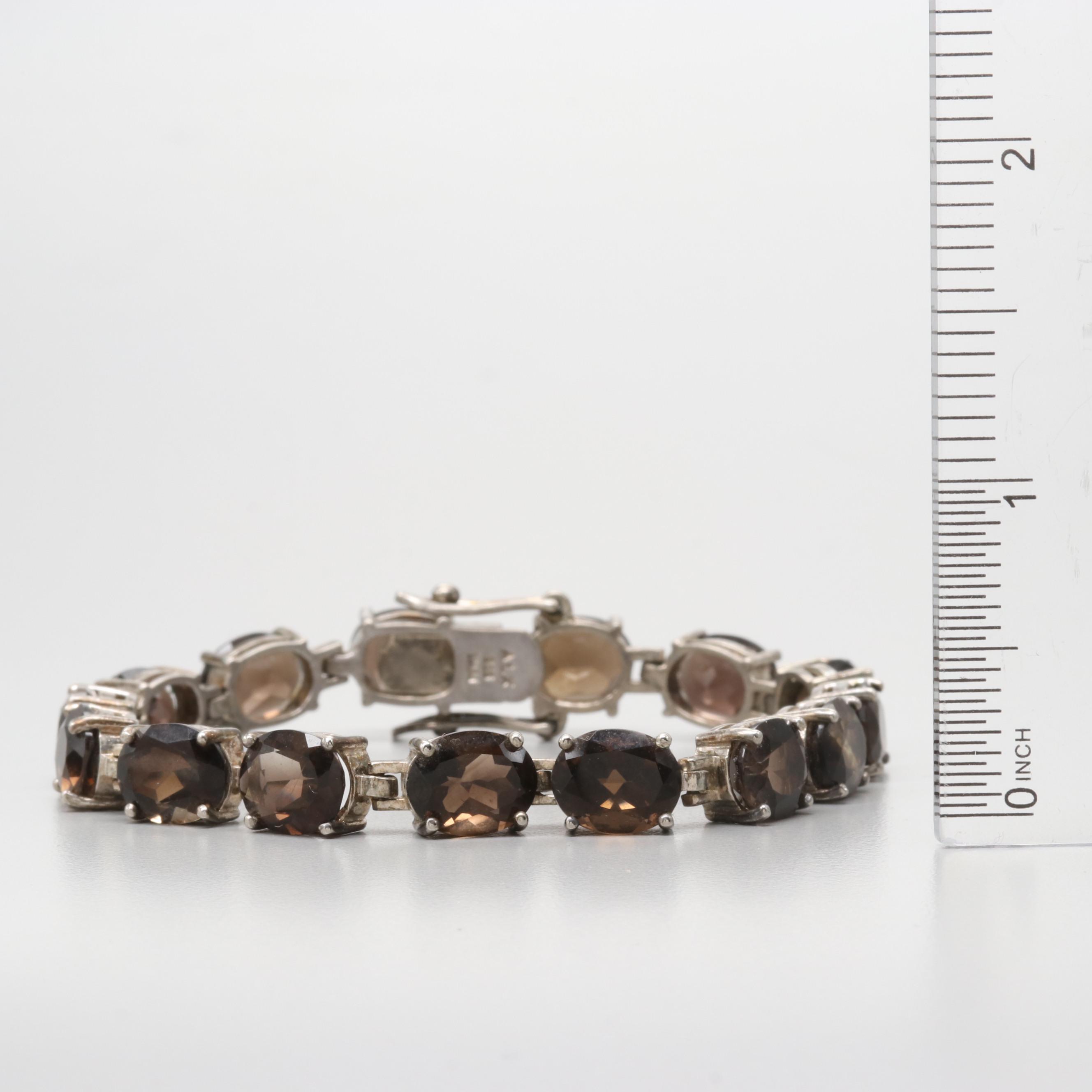 Sterling Silver Smoky Quartz Bracelet