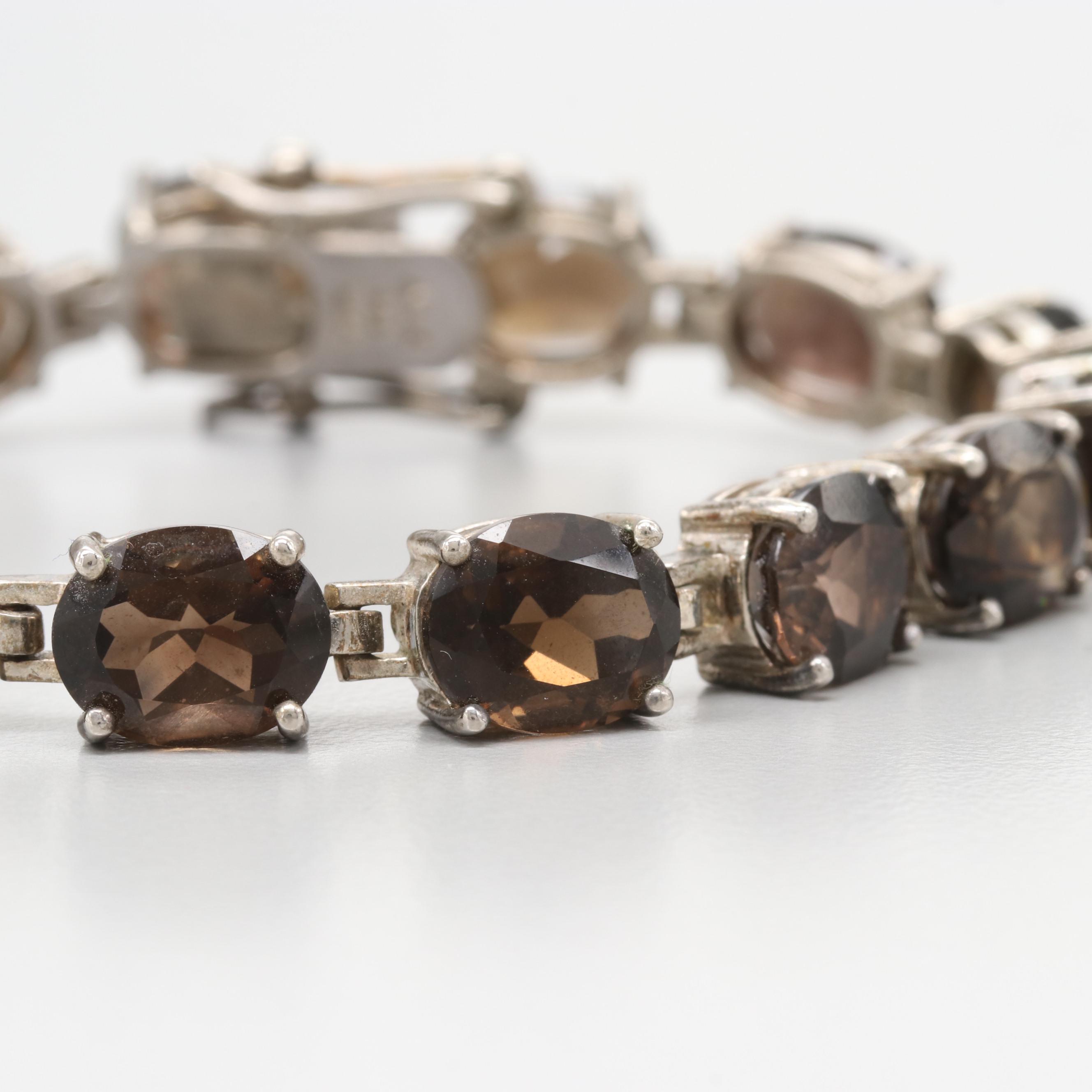 Sterling Silver Smoky Quartz Bracelet