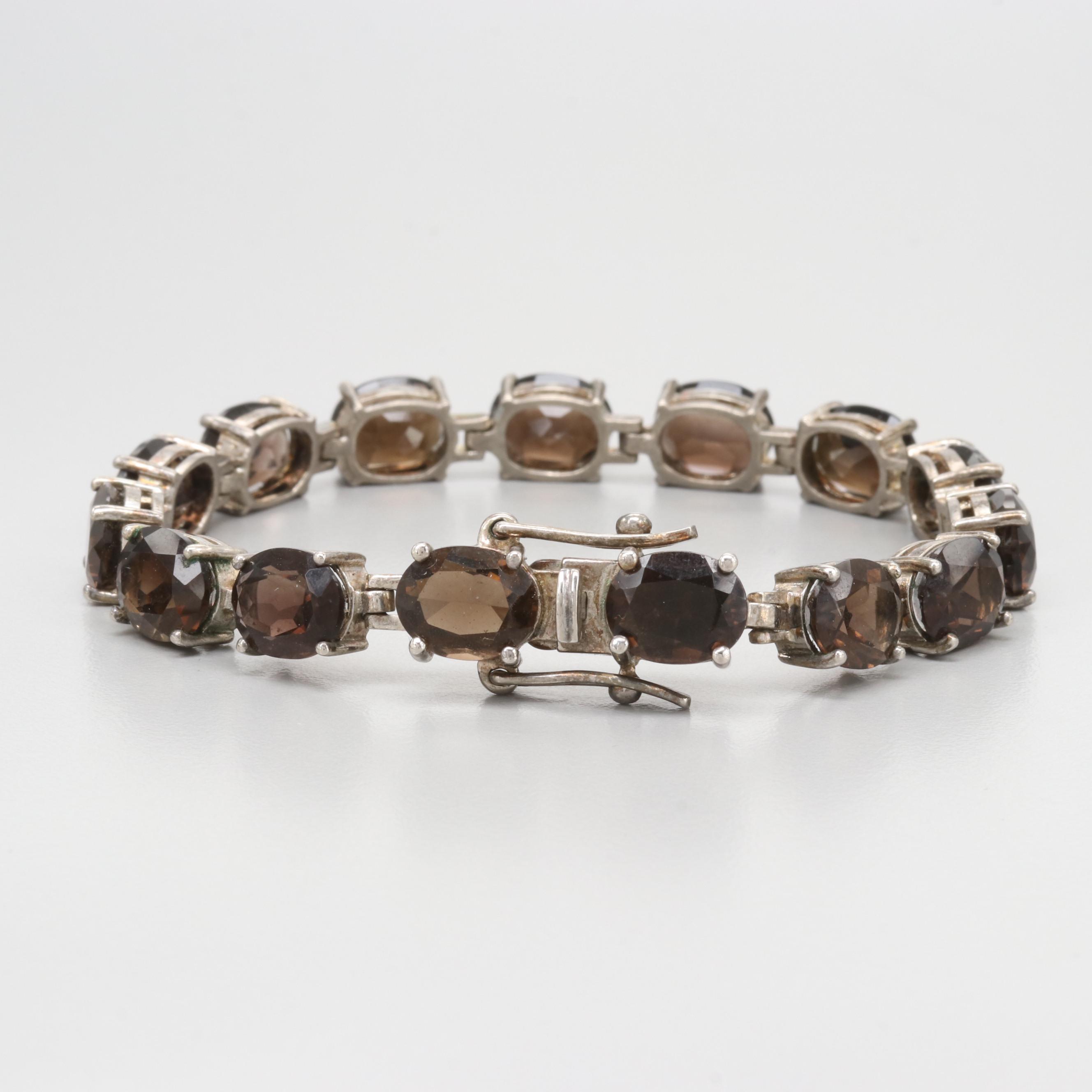 Sterling Silver Smoky Quartz Bracelet
