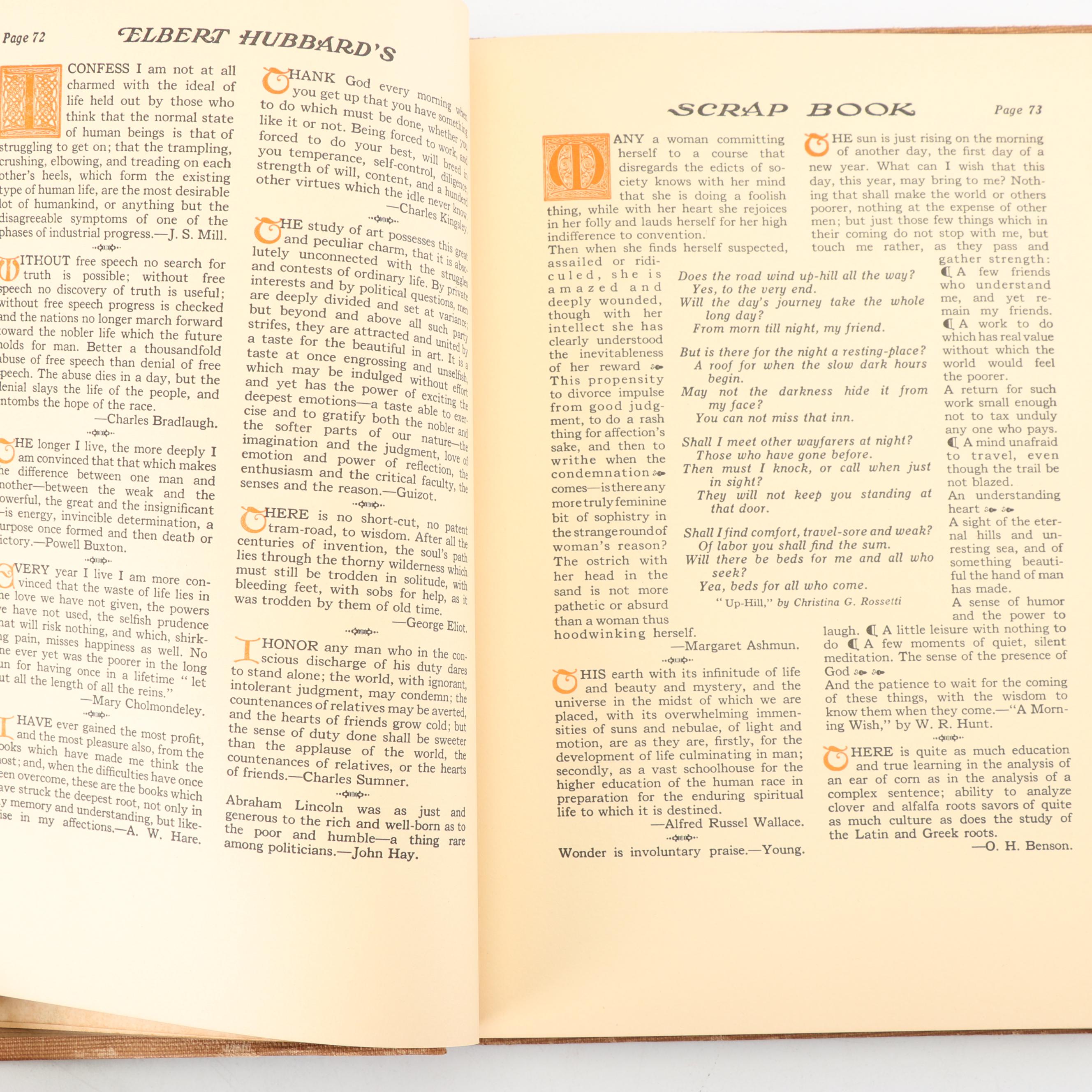 1923 "Elbert Hubbard's Scrap Book" with Side Stitched Binding