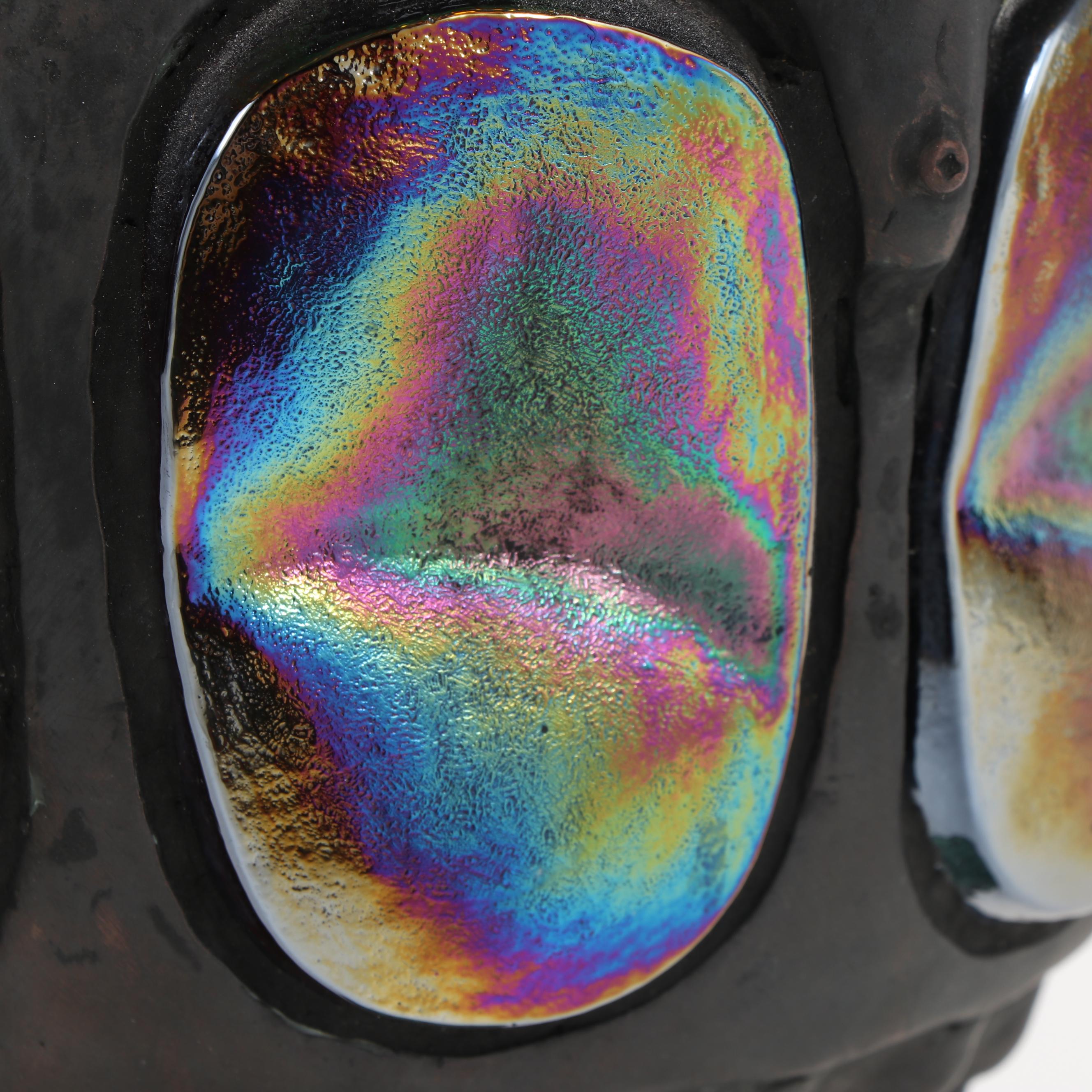 JSW Studios Leaded Glass, Mosaic and Patinated Metal Dragonfly Table Lamp