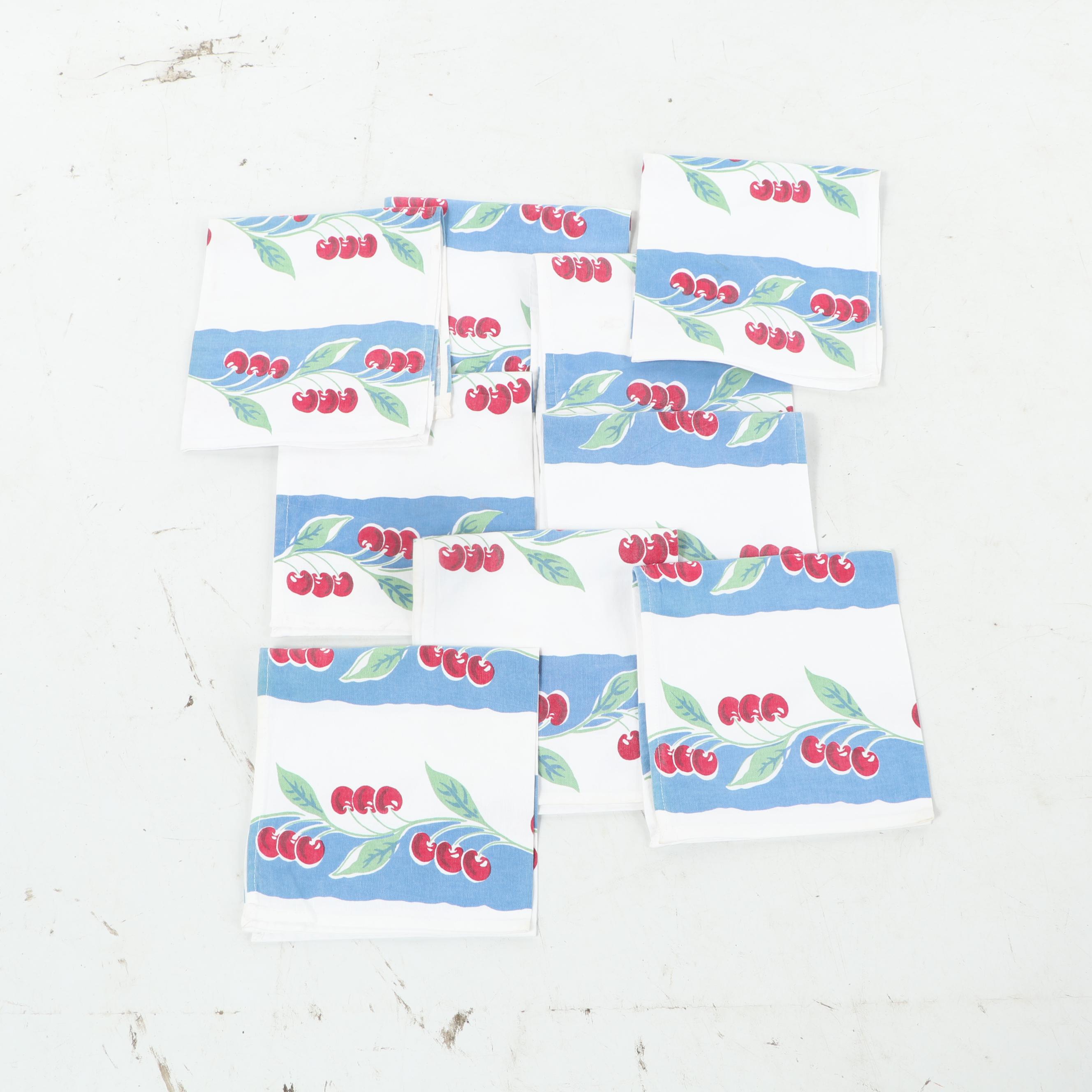 Crate & Barrel Vintage Print Cotton Napkins and Tablecloths